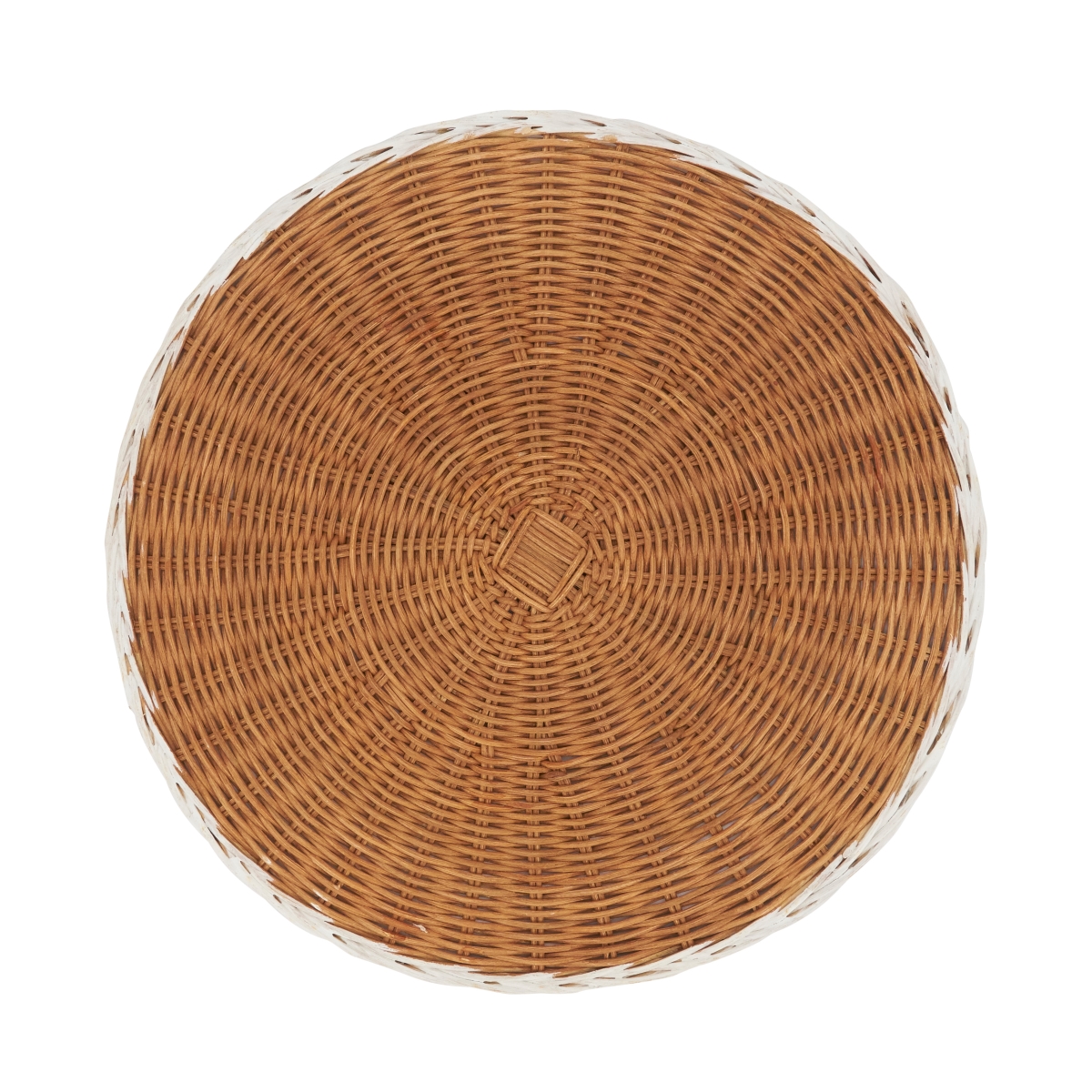 Picture of Saro Lifestyle 1522.CR15R 15 in. Earthy Blend Two-Tone Rattan Round Placemat, Caramel - Set of 4