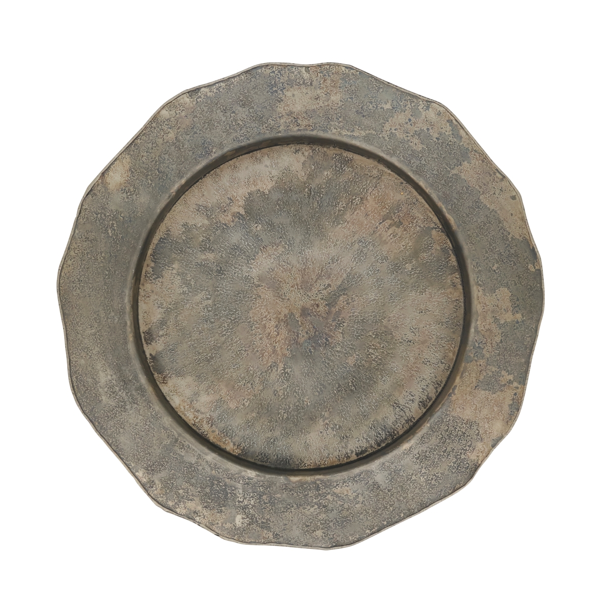 Picture of Saro Lifestyle CH975.S13R 13 in. Elegant Hammered Metal Round Charger Plate with Scallop Edge, Silver - Set of 4