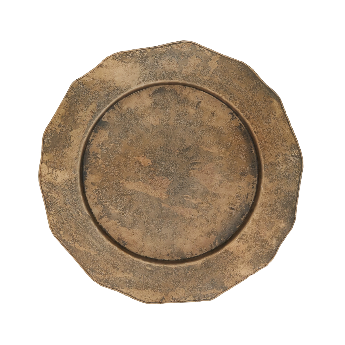 Picture of Saro Lifestyle CH975.GL13R 13 in. Elegant Hammered Metal Round Charger Plate with Scallop Edge, Gold - Set of 4