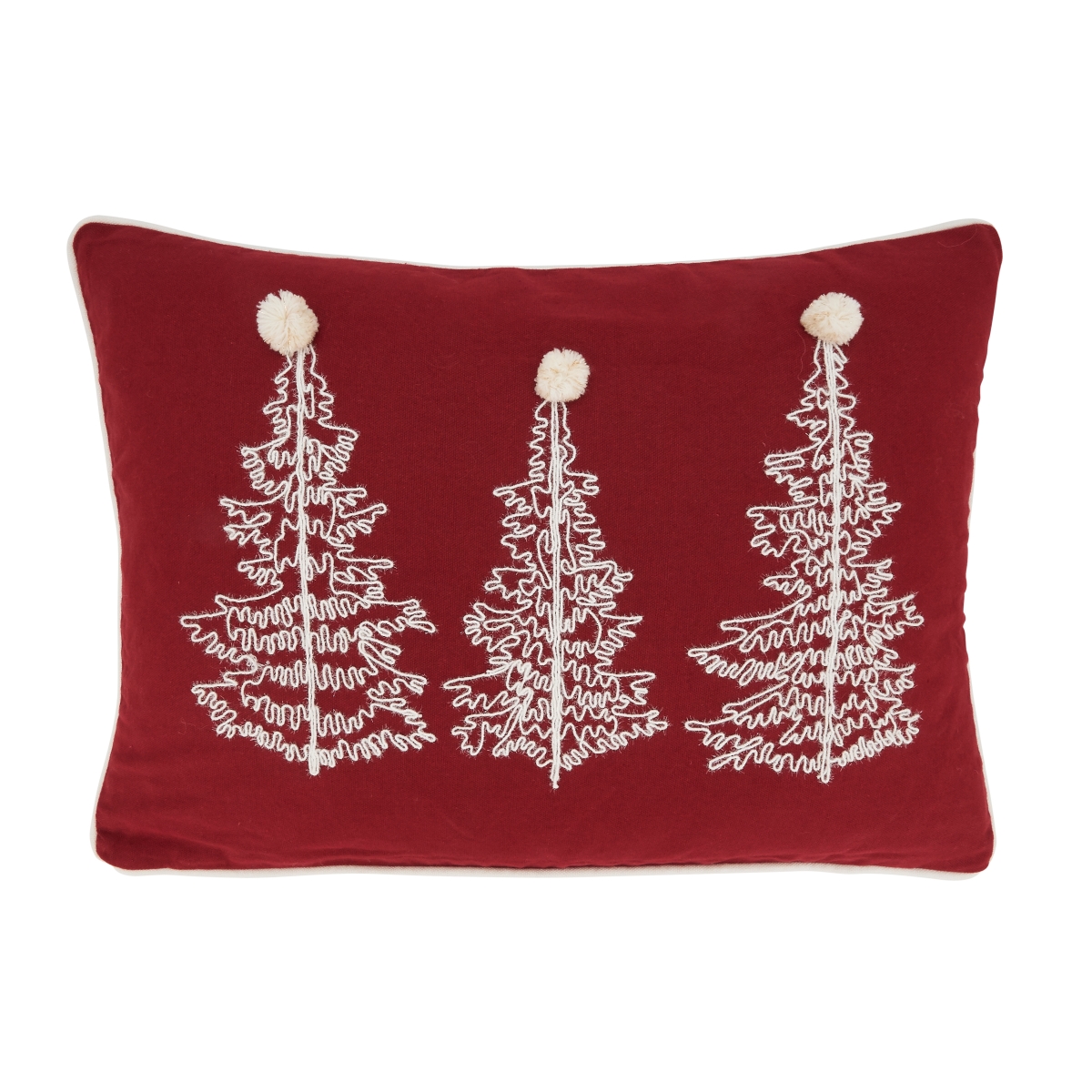 3223.R1420BD 14 x 20 in. Holiday Hues Christmas Trees Oblong Down Filled Throw Pillow, Red