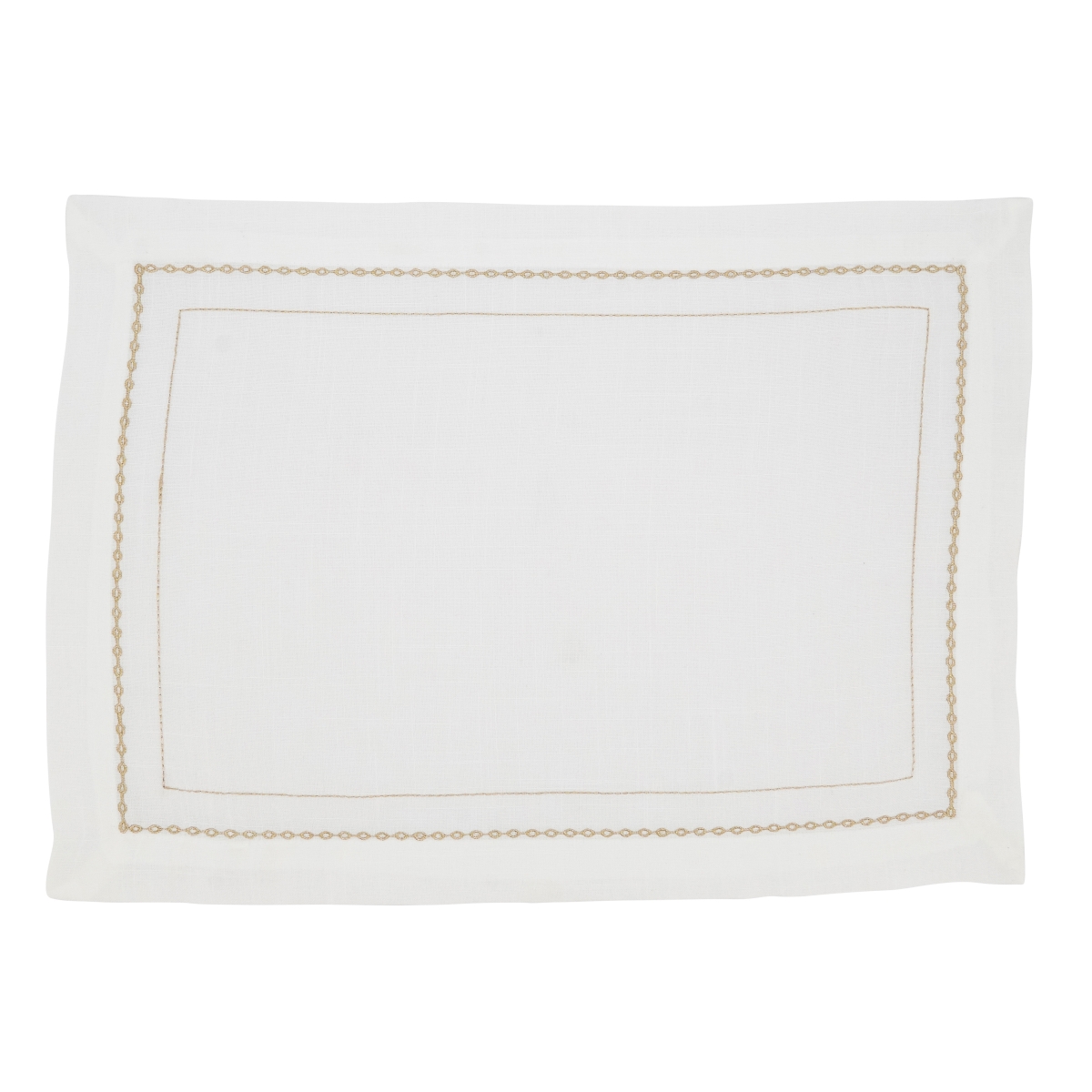 Picture of Saro Lifestyle 3494.GL1420B 14 x 20 in. Sleek Sophistication Embroidered Chainlink Oblong Placemat, Gold - Set of 4