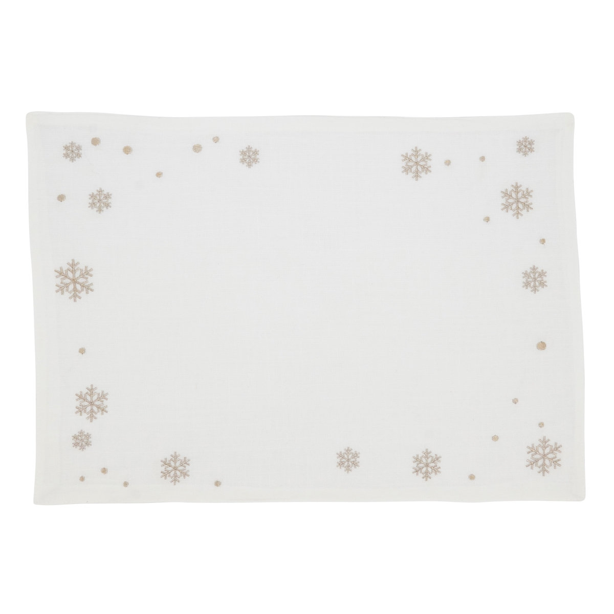 Picture of Saro Lifestyle 3495.GL1420B 14 x 20 in. Frosty Flakes Embroidered Snowflake Oblong Placemat, Gold - Set of 4