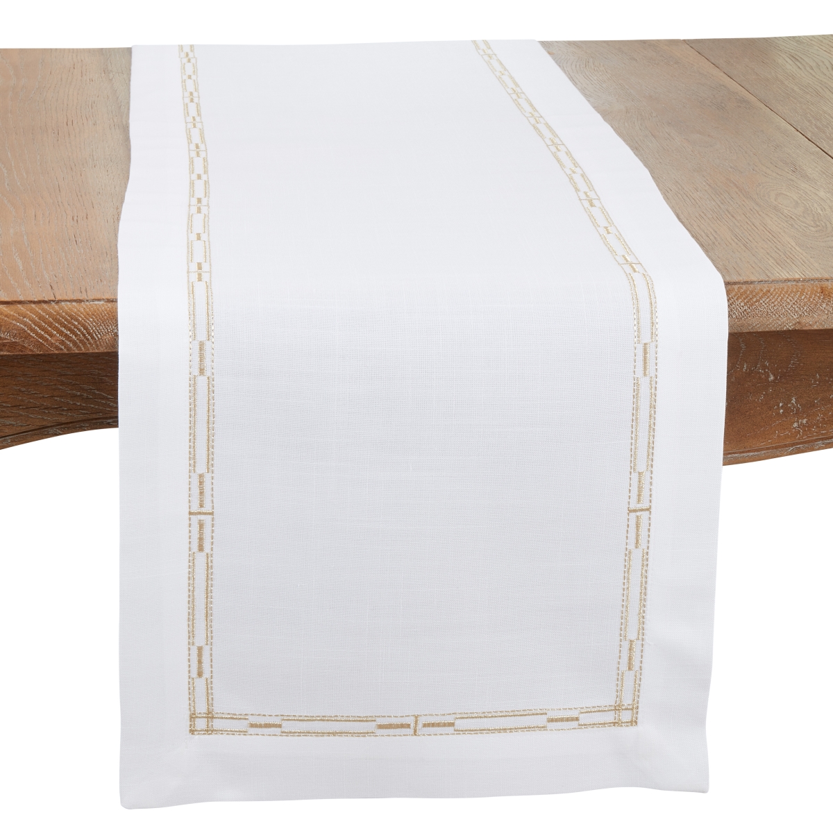 Picture of Saro Lifestyle 3496.GL1672B 16 x 72 in. Classic Elegance Embroidered Border Oblong Table Runner, Gold