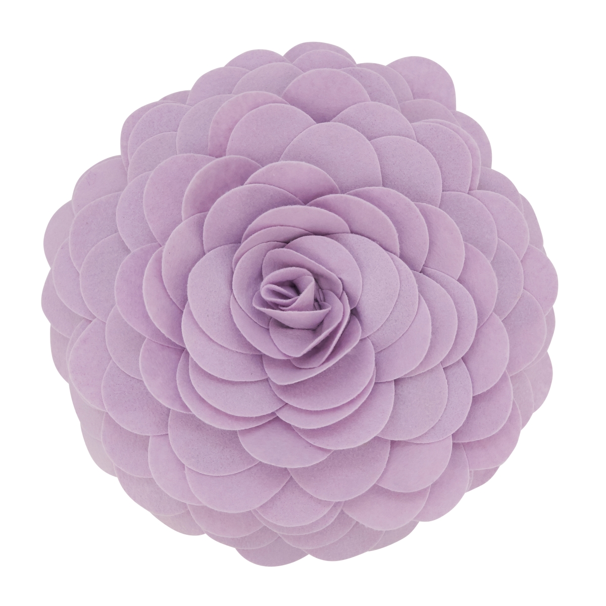 13 in. Flower Design Round Poly Filled Throw Pillow, Lilac