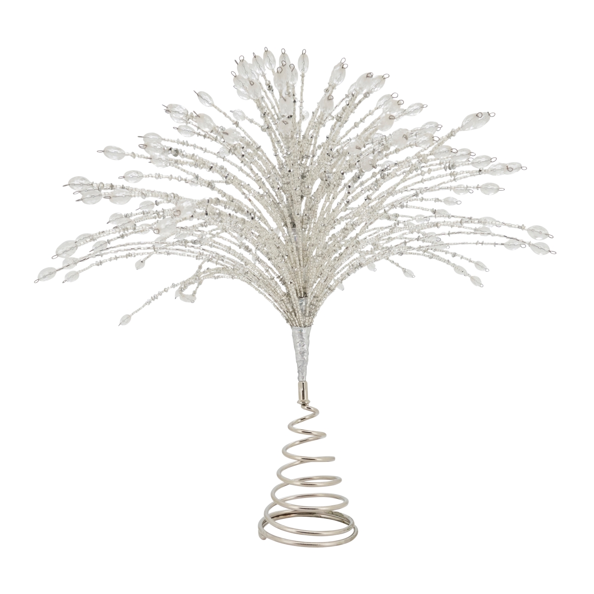 XD204.S14 14 in. Dazzling Beaded Delight Centerpiece, Silver