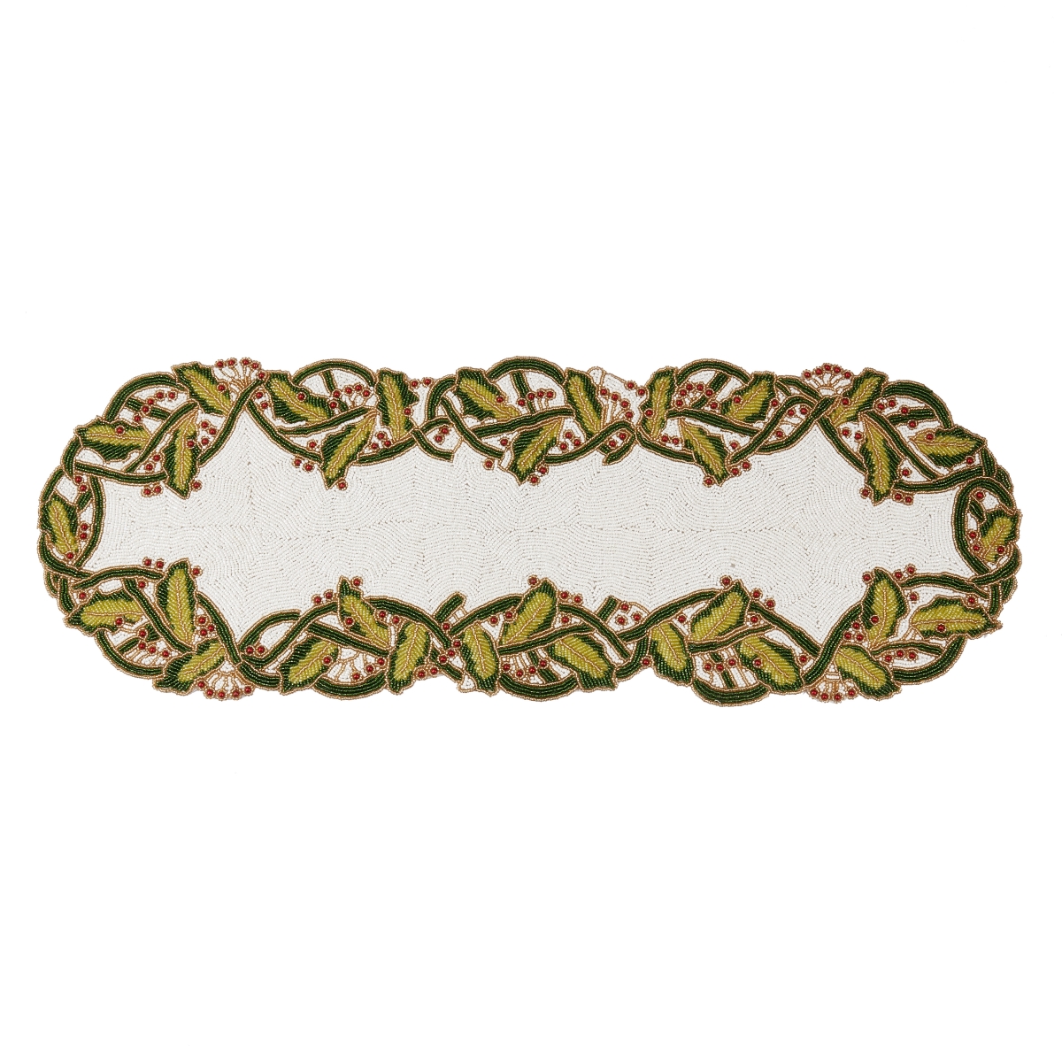 Picture of Saro Lifestyle 1656.M1336B 13 x 36 in. Festive Beaded Oblong Table Runner, Multi Color