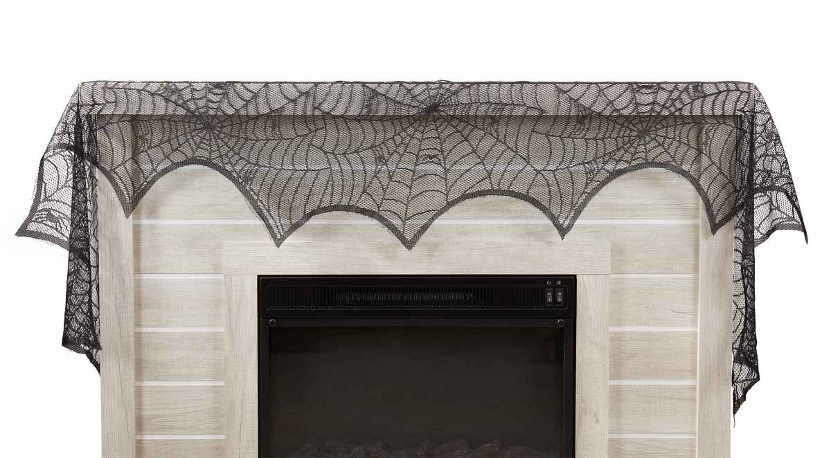 18 x 96 in. Web of Warmth Fireplace Oblong Scarf, Black