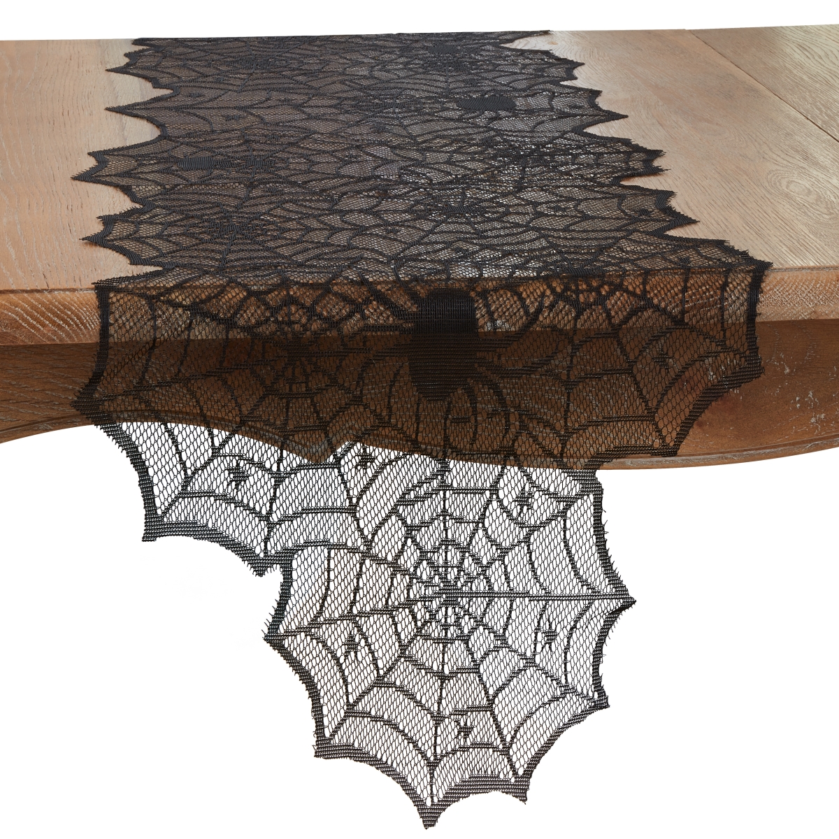 Picture of Saro Lifestyle 7850.BK1872B 18 x 72 in. Creepy-Crawly Spiderweb Net Oblong Table Runner, Black