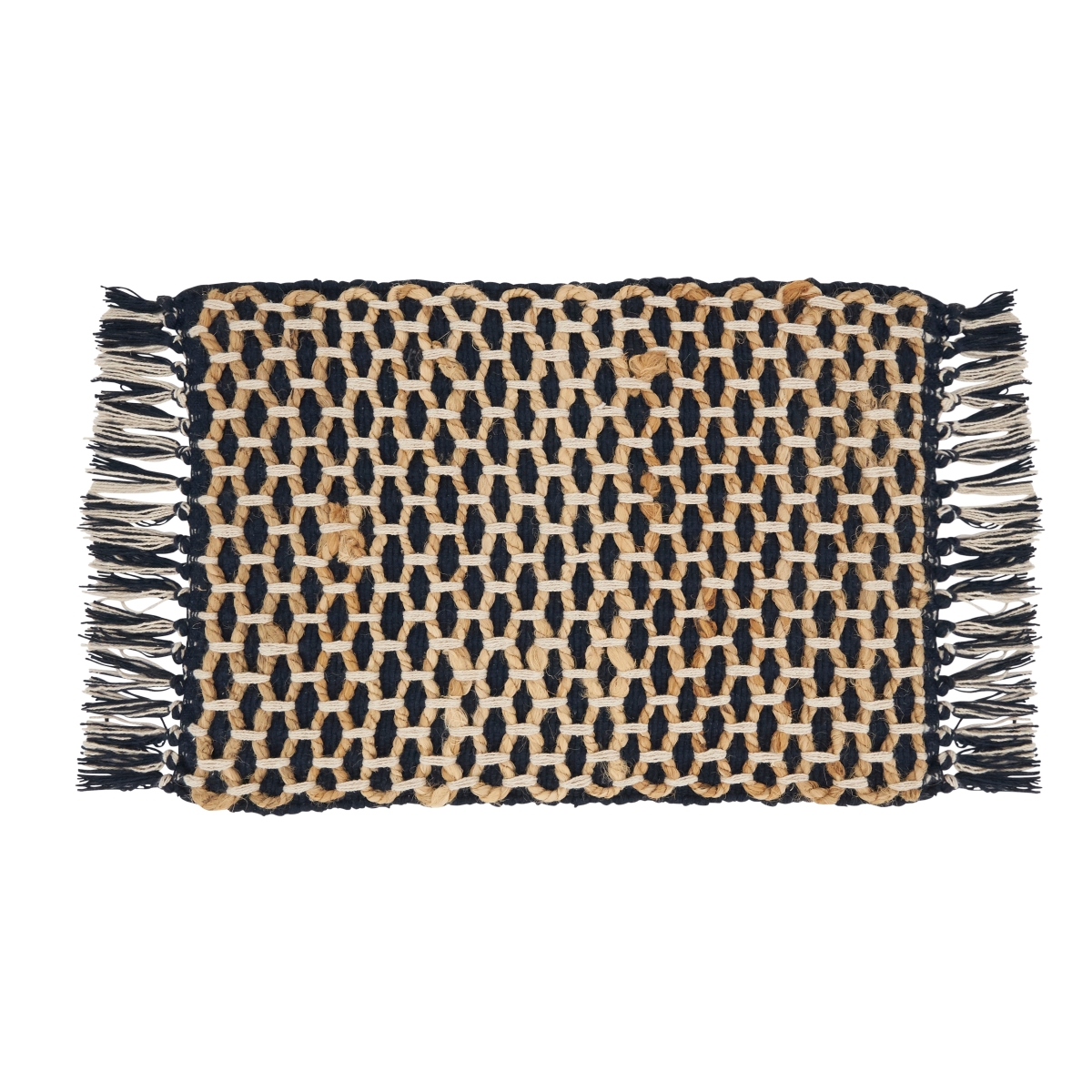Picture of Saro Lifestyle 5123.NB1420B 14 x 20 in. Natural Jute Rope Oblong Placemat, Navy Blue - Set of 4