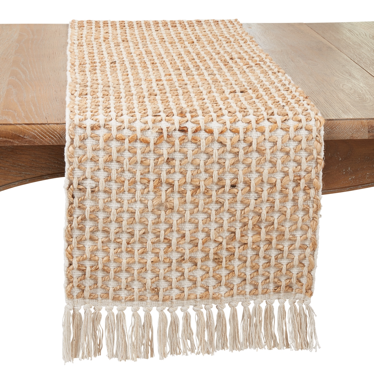 Picture of Saro Lifestyle 5123.I1672B 16 x 72 in. Natural Jute Rope Oblong Table Runner, Ivory