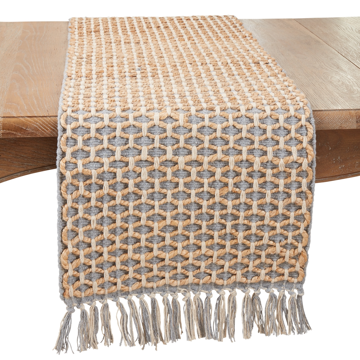 Picture of Saro Lifestyle 5123.GY1672B 16 x 72 in. Natural Jute Rope Oblong Table Runner, Grey