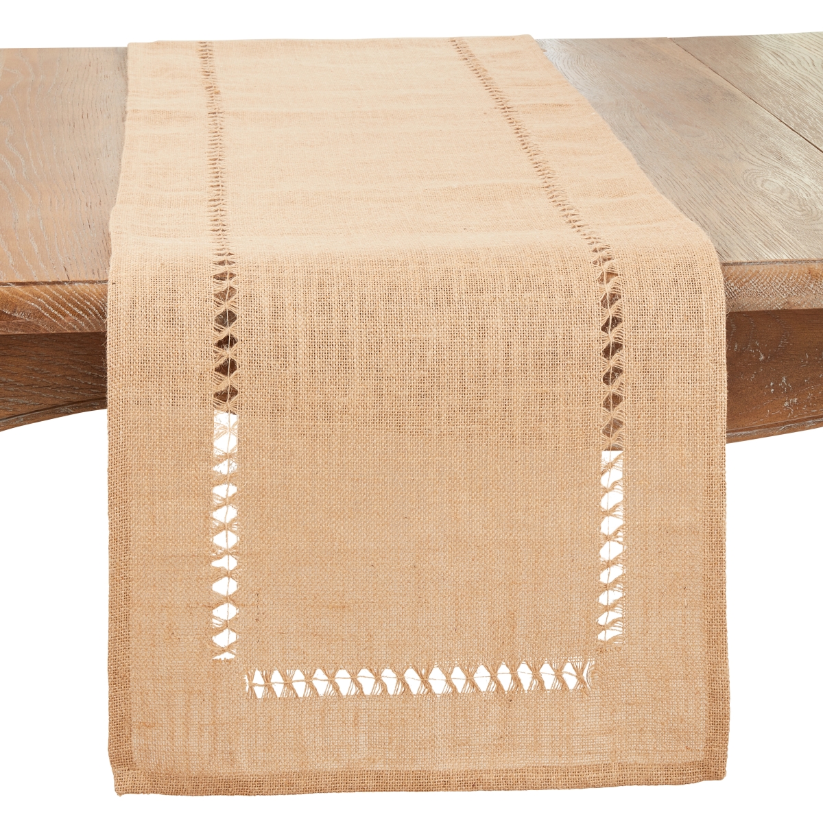 Picture of Saro Lifestyle 1900.N1672B 16 x 72 in. Organic Charm Jute Hemstitch Oblong Table Runner, Natural
