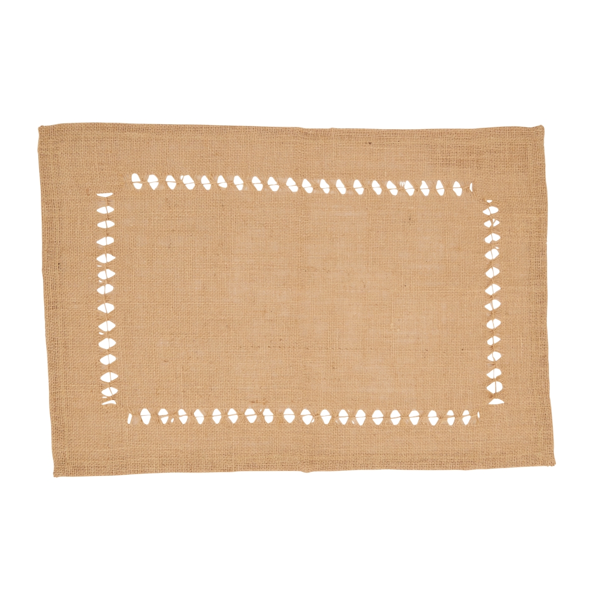 Picture of Saro Lifestyle 1900.N1420B 14 x 20 in. Organic Charm Jute Hemstitch Oblong Placemat, Natural - Set of 4