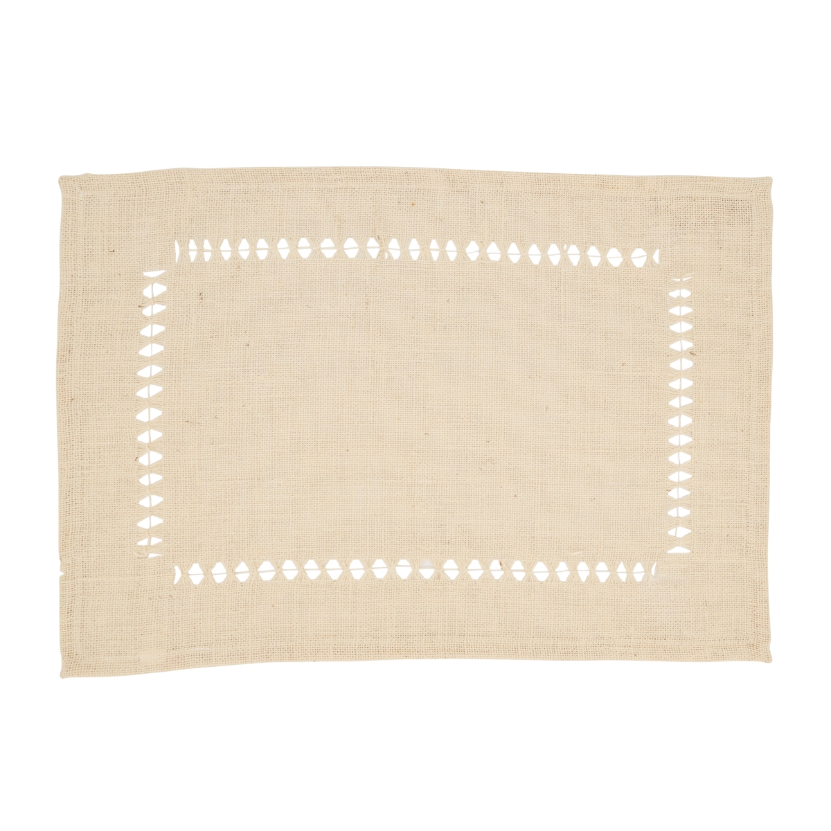 Picture of Saro Lifestyle 1900.I1420B 14 x 20 in. Organic Charm Jute Hemstitch Oblong Placemat, Ivory - Set of 4