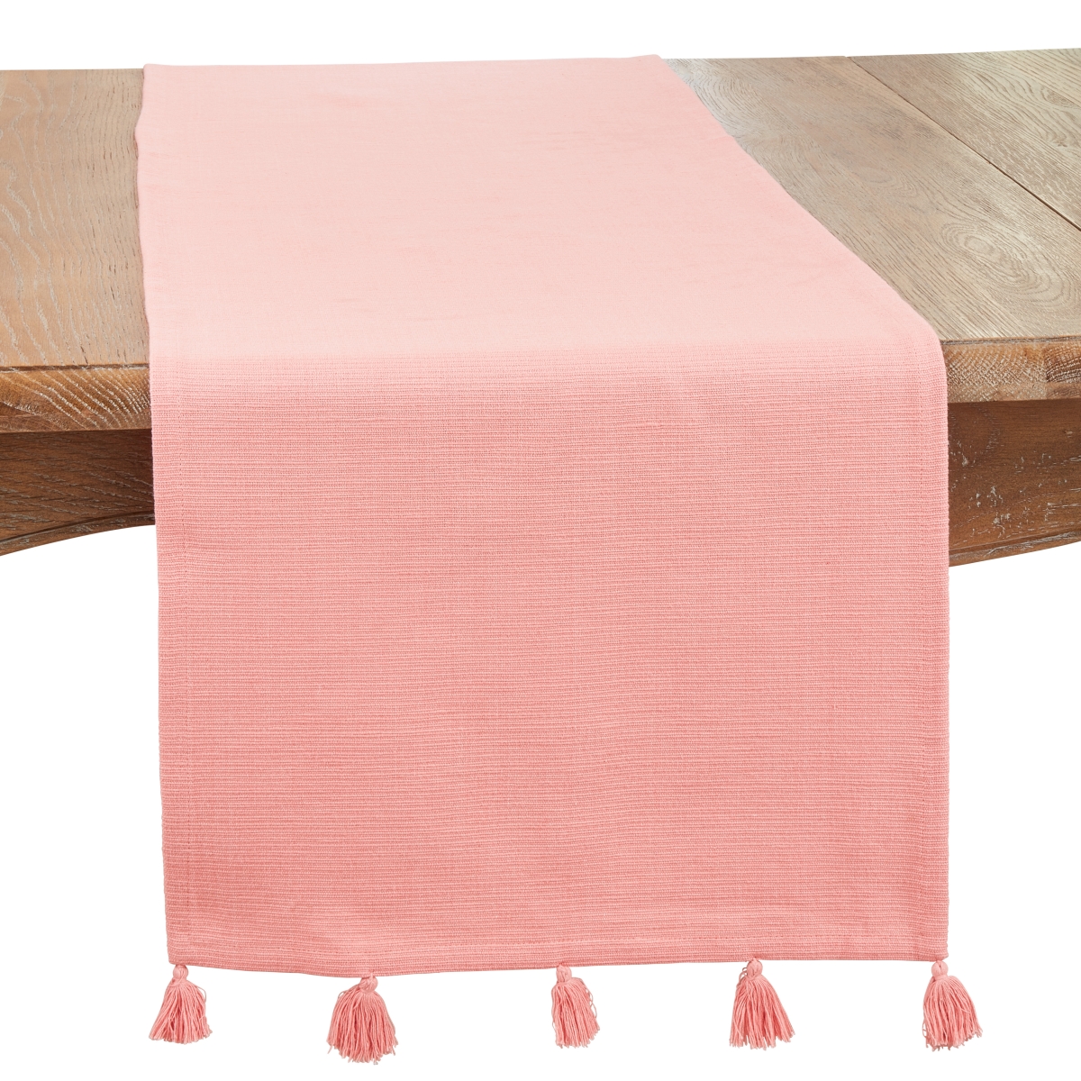 Picture of Saro Lifestyle 377.P1672B 16 x 72 in. Modern Minimalist Tassel Oblong Table Runner, Pink