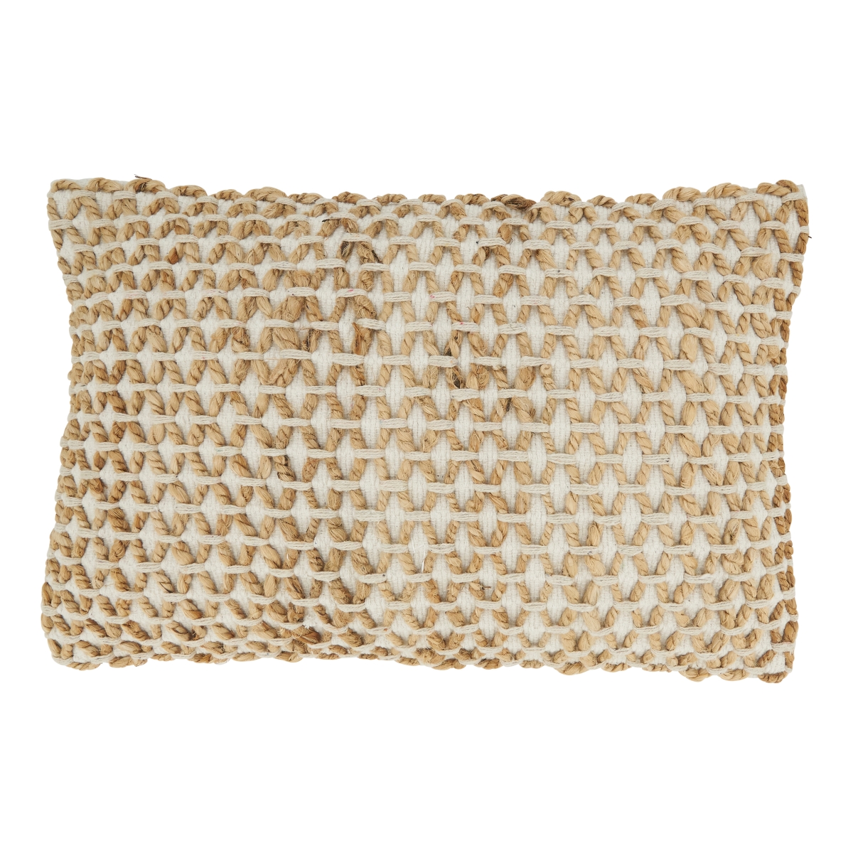 12 x 20 in. Rope Design Oblong Pillow Cover, Ivory