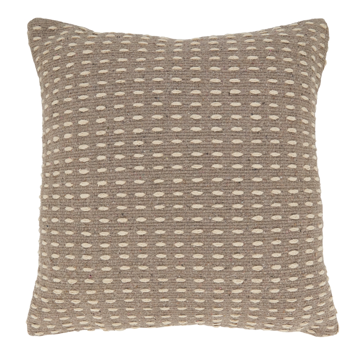 20 in. Geometric Glam Dashed Woven Square Down Filled Throw Pillow, Grey