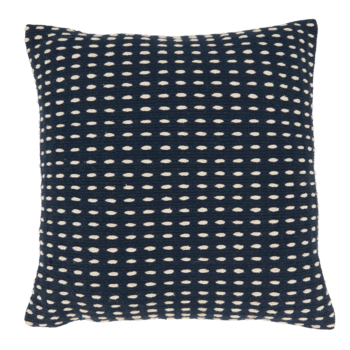 20 in. Geometric Glam Dashed Woven Square Down Filled Throw Pillow, Navy Blue