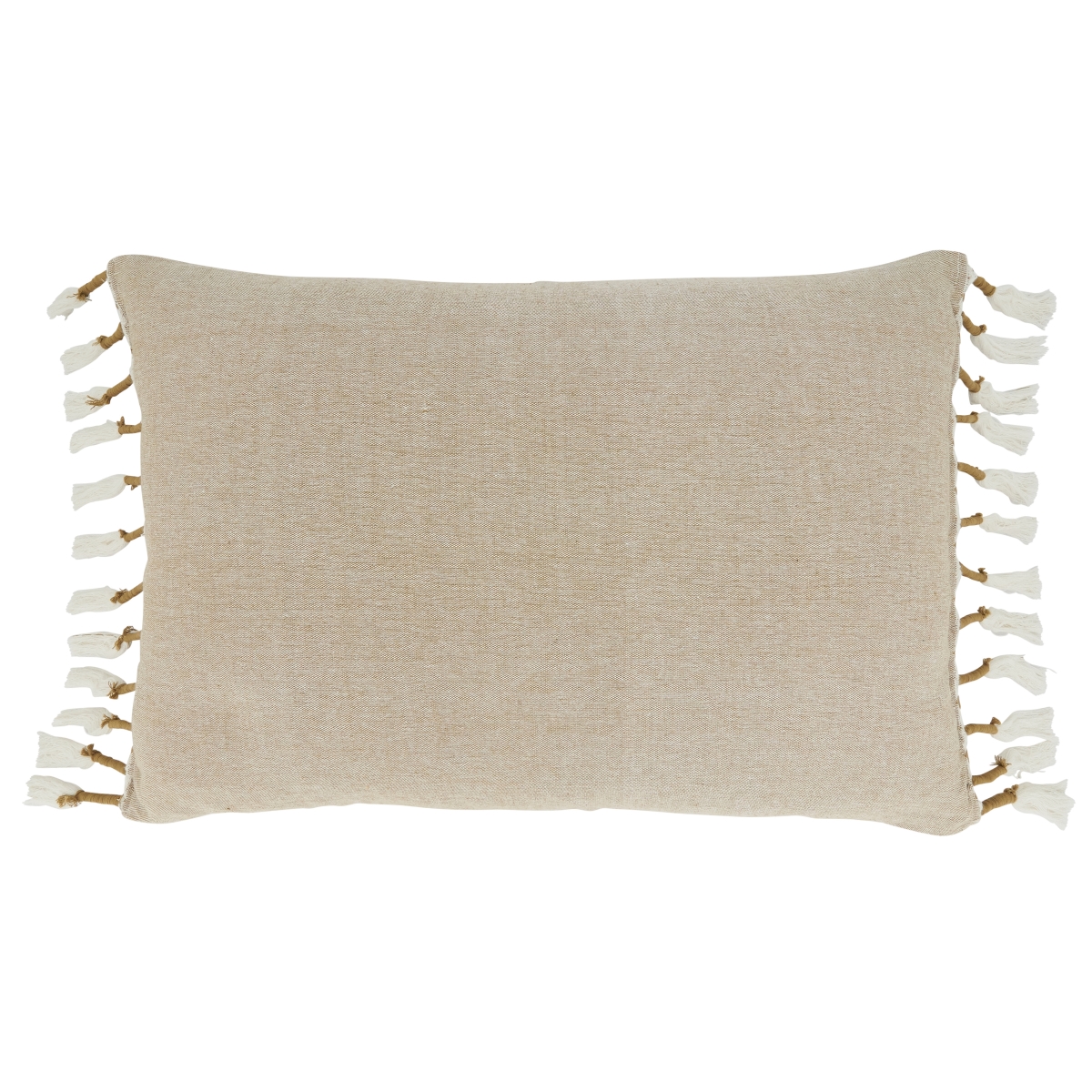 16 x 23 in. Down Filled Tassel Oblong Throw Pillow, Natural