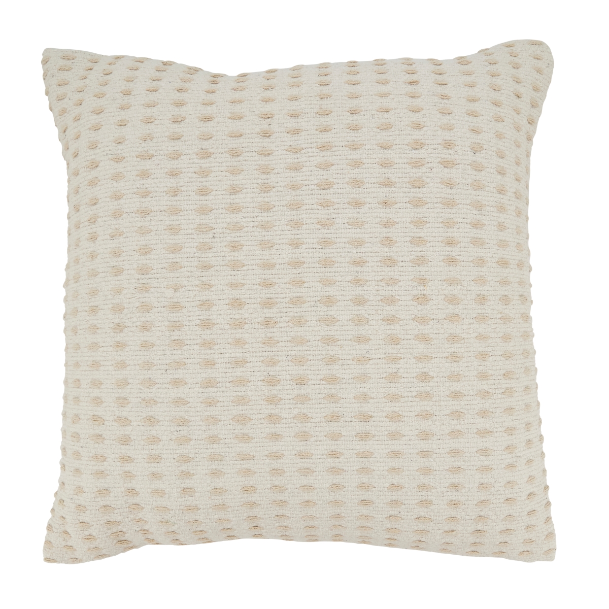 20 in. Geometric Glam Dashed Woven Square Poly Filled Throw Pillow, Natural