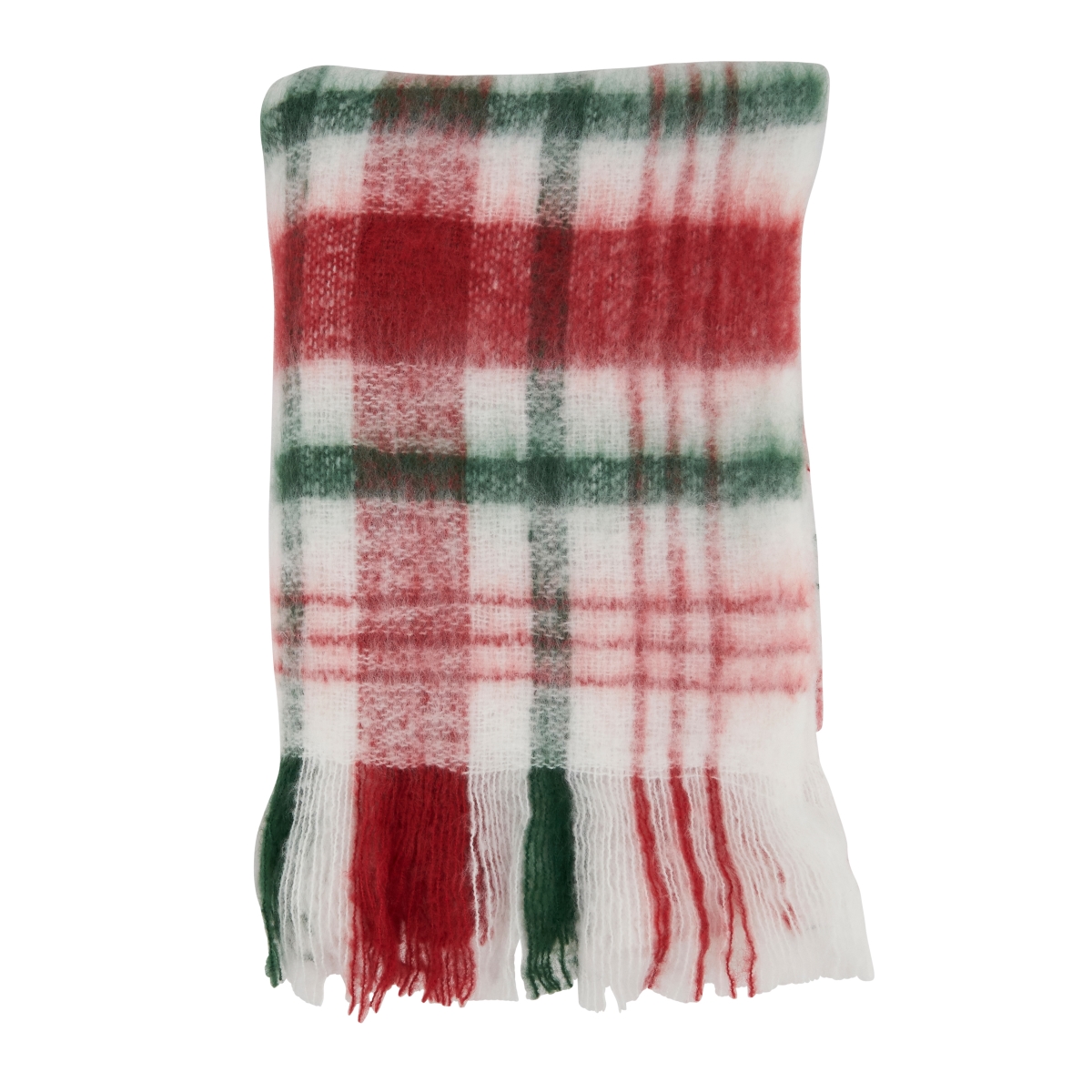 TH566.M5060B 50 x 60 in. Classic Comfort Faux Mohair Plaid Oblong Throw Blanket, Multi Color