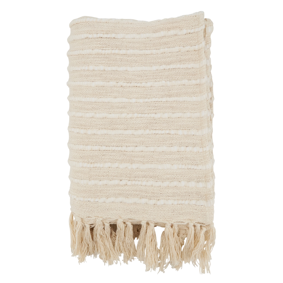 50 x 60 in. Cuddle Up Chunky Stripe Oblong Throw Blanket, Ivory