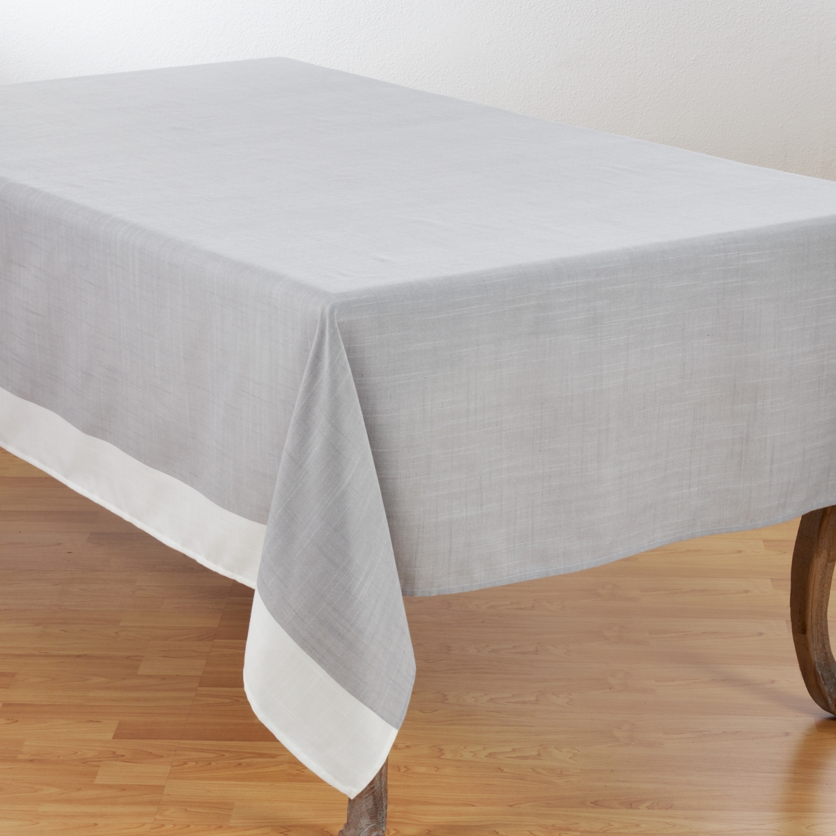 Picture of SARO 712.GY67120B 67 x 120 in. Rectangular Poly Tablecloth with Banded Border - Grey