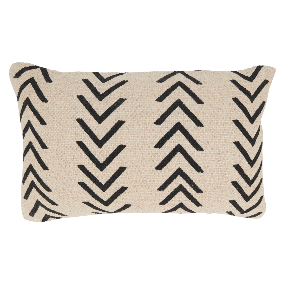 12 x 20 in. Chevron Design Oblong Poly Filled Throw Pillow, Natural