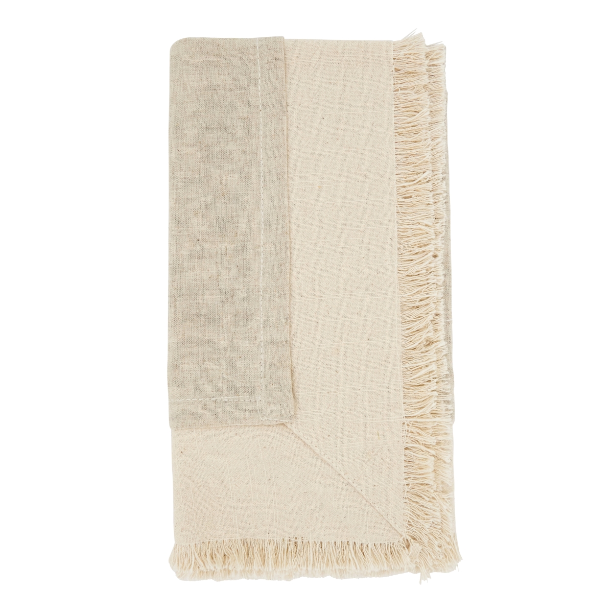 Picture of Saro Lifestyle 1588.N20S 20 in. Elegant Double Layer Fringe Table Square Napkin, Natural - Set of 4