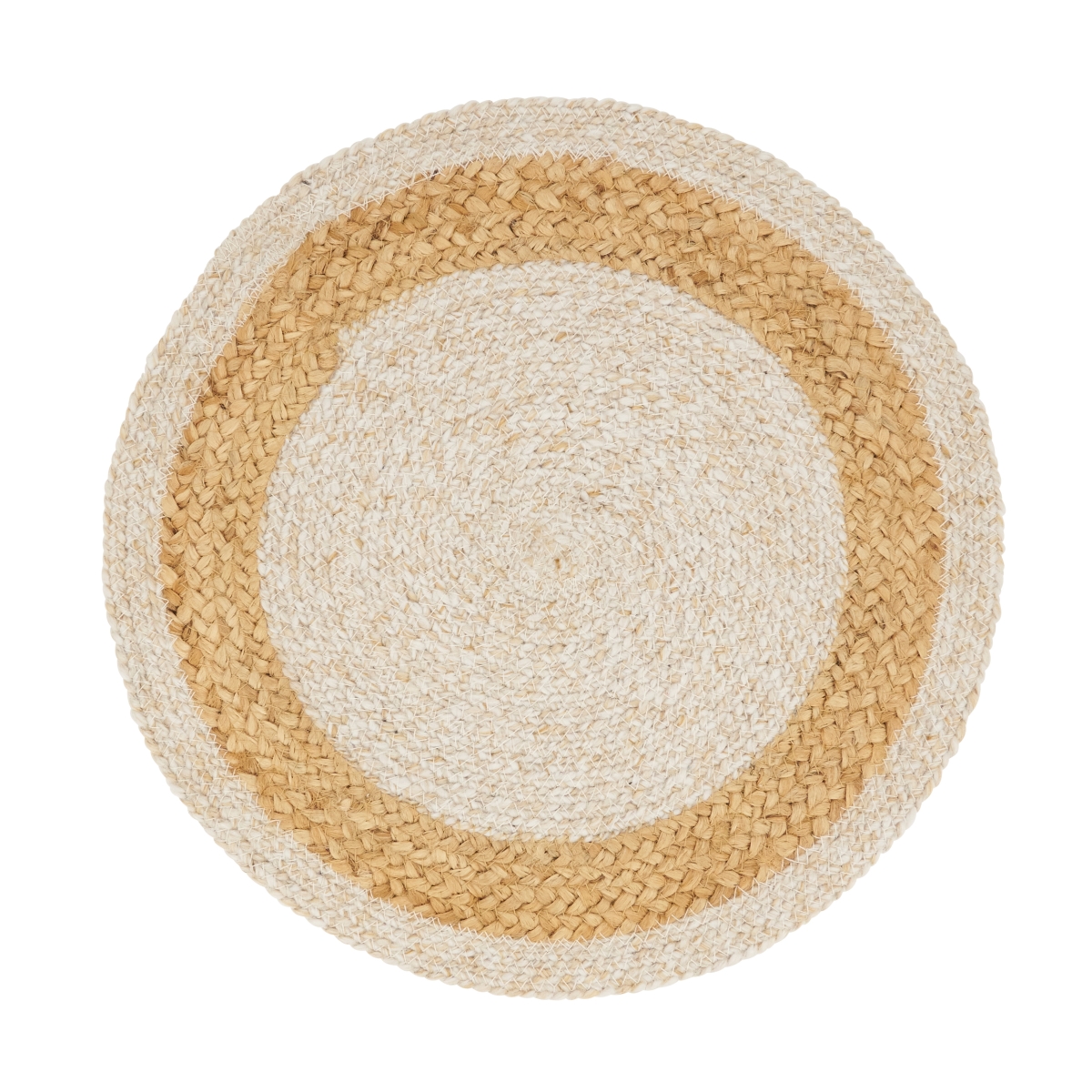 1415.I15R 15 in. Earthy Woven Jute Braided Round Placemat, Ivory - Set of 4
