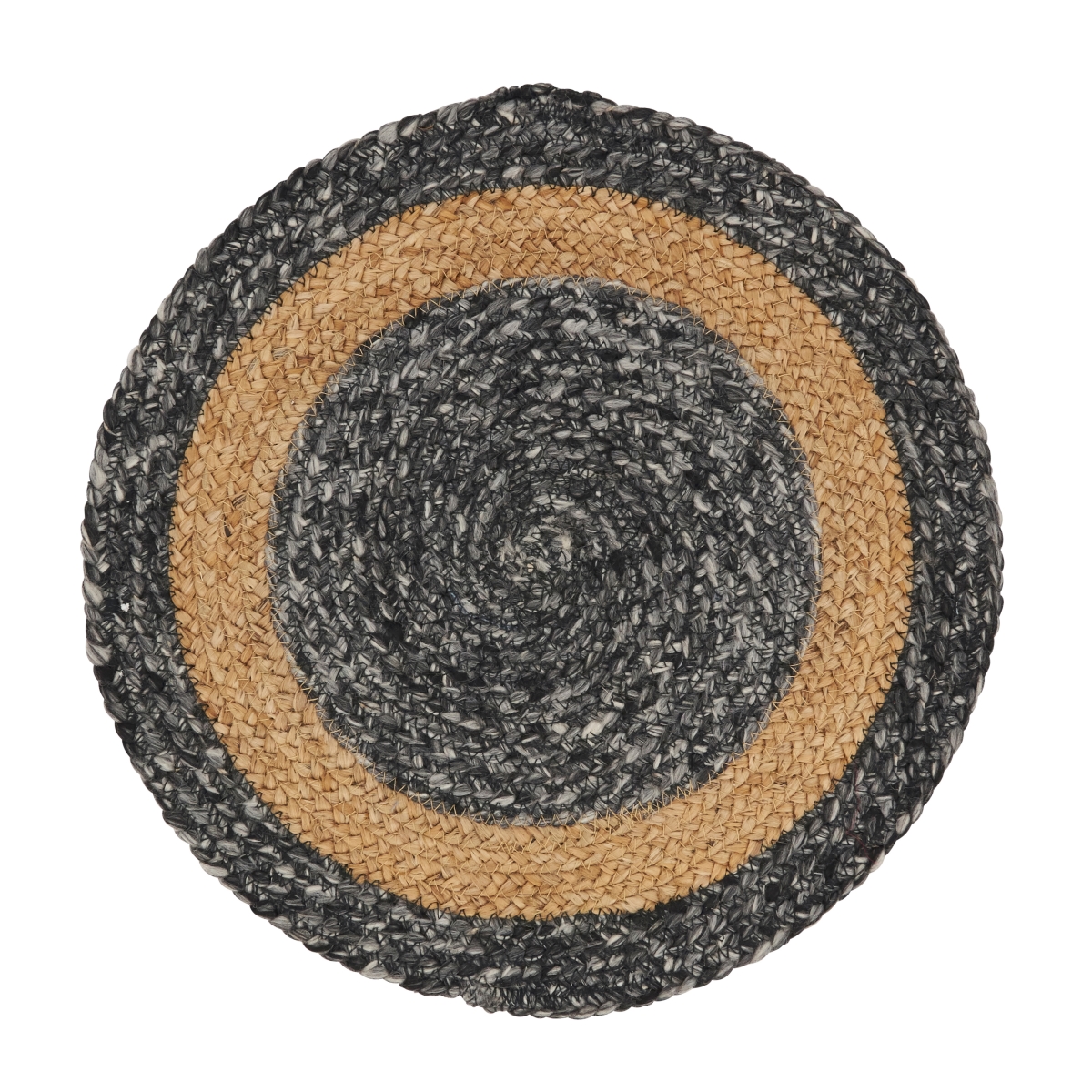Picture of Saro Lifestyle 1415.BK15R 15 in. Earthy Woven Jute Braided Round Placemat, Black - Set of 4