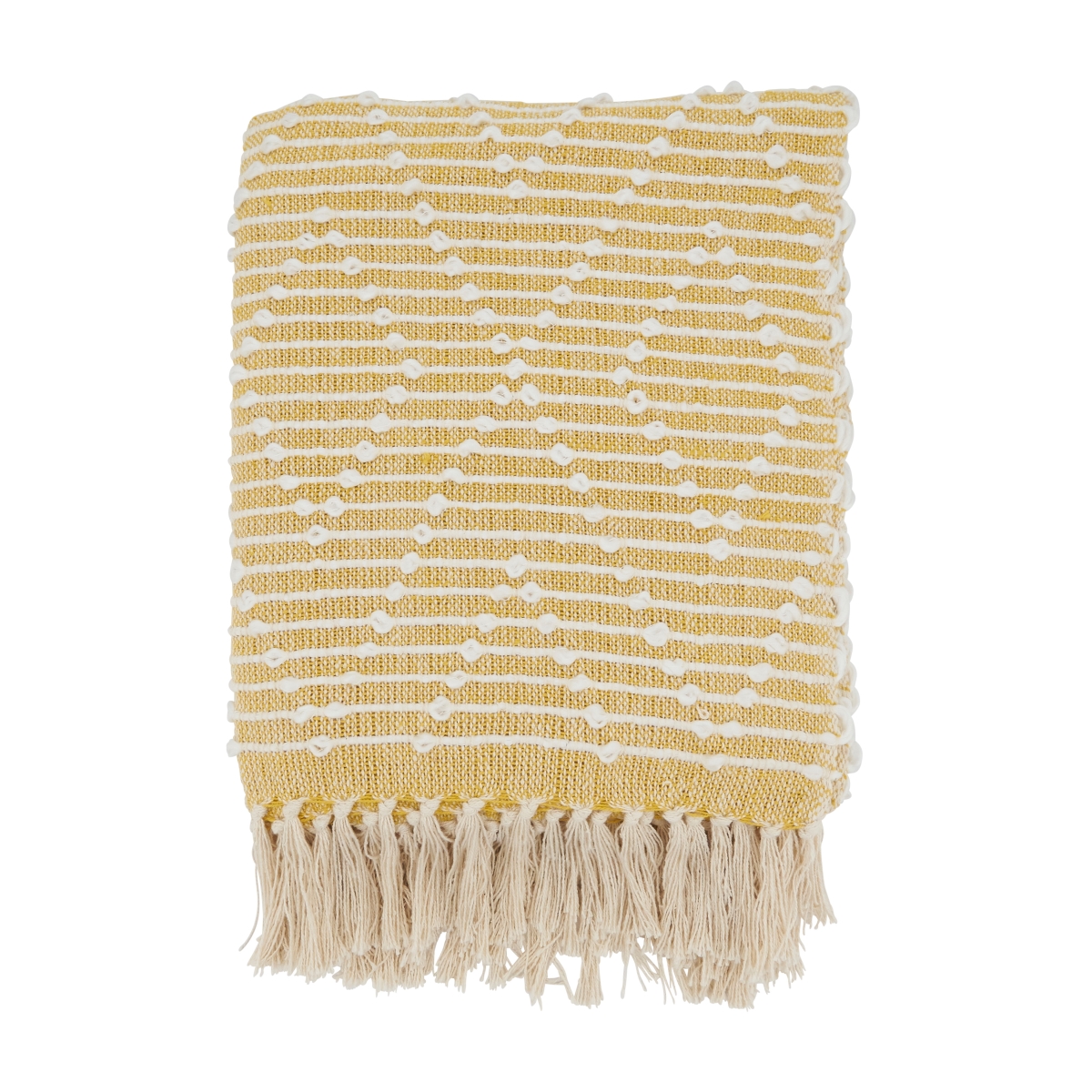 50 x 60 in. Diamond Woven Oblong Throw Blanket, Yellow