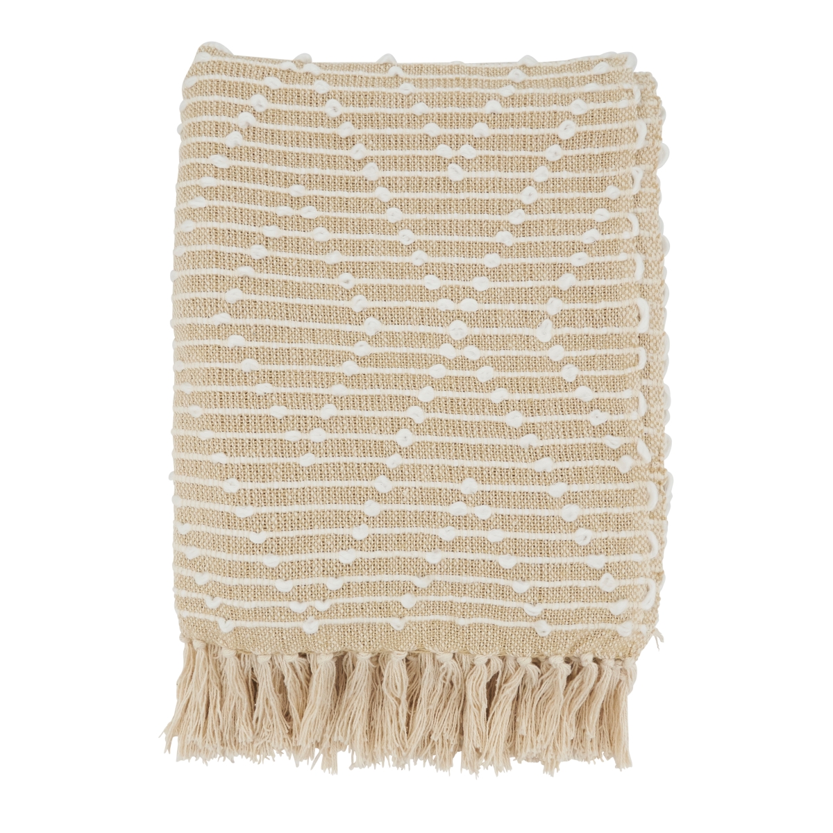 50 x 60 in. Diamond Woven Oblong Throw Blanket, Natural