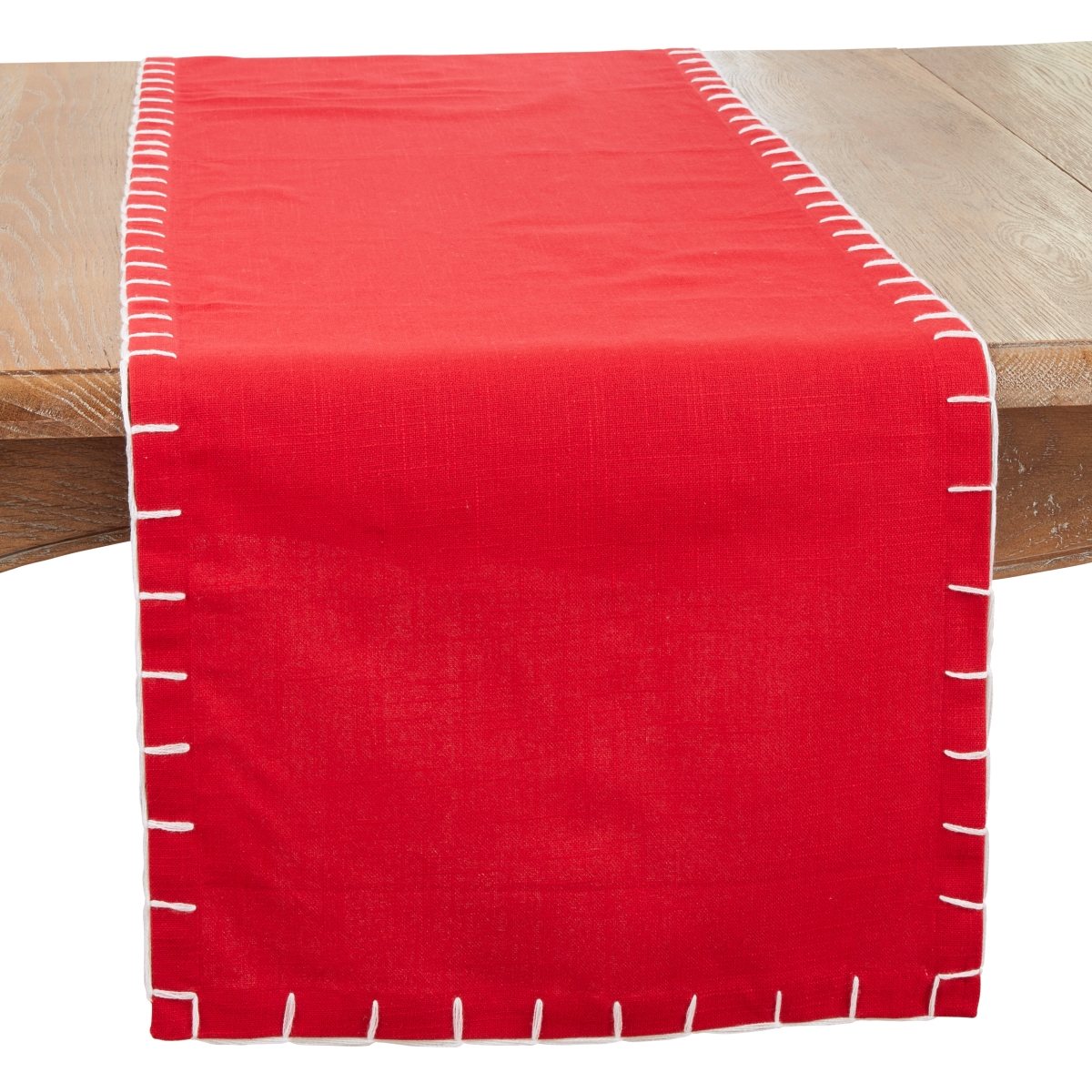 Picture of Saro Lifestyle 6350.R1672B 16 x 72 in. Classic Charm Chunky Whip Stitch Oblong Table Runner, Red
