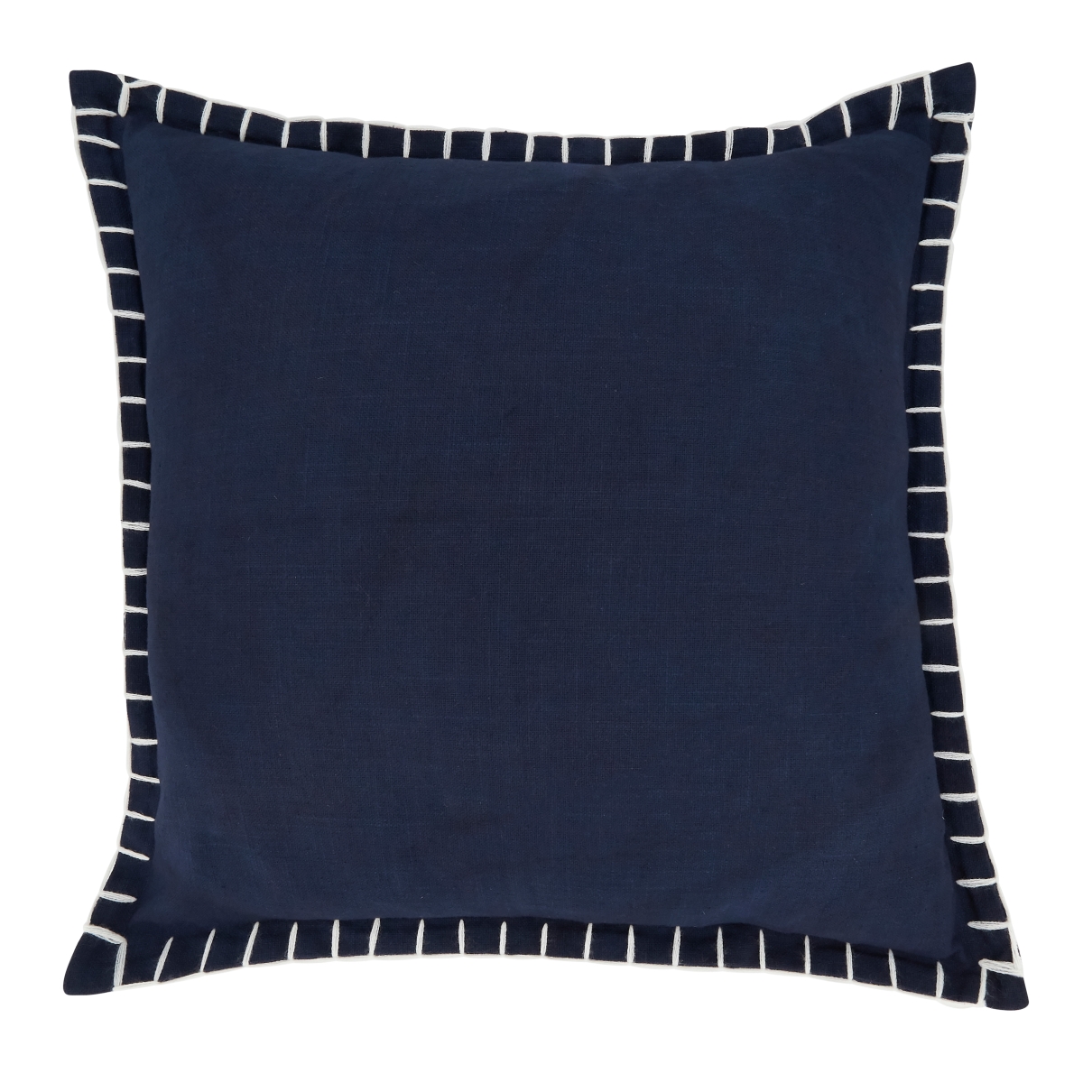 20 in. Classic Charm Chunky Whip Stitch Square Throw Pillow Cover, Navy Blue