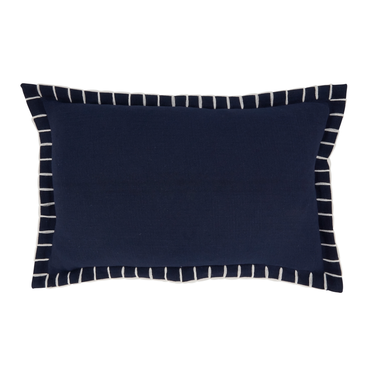 12 x 20 in. Classic Charm Chunky Whip Stitch Oblong Down Filled Throw Pillow, Navy Blue