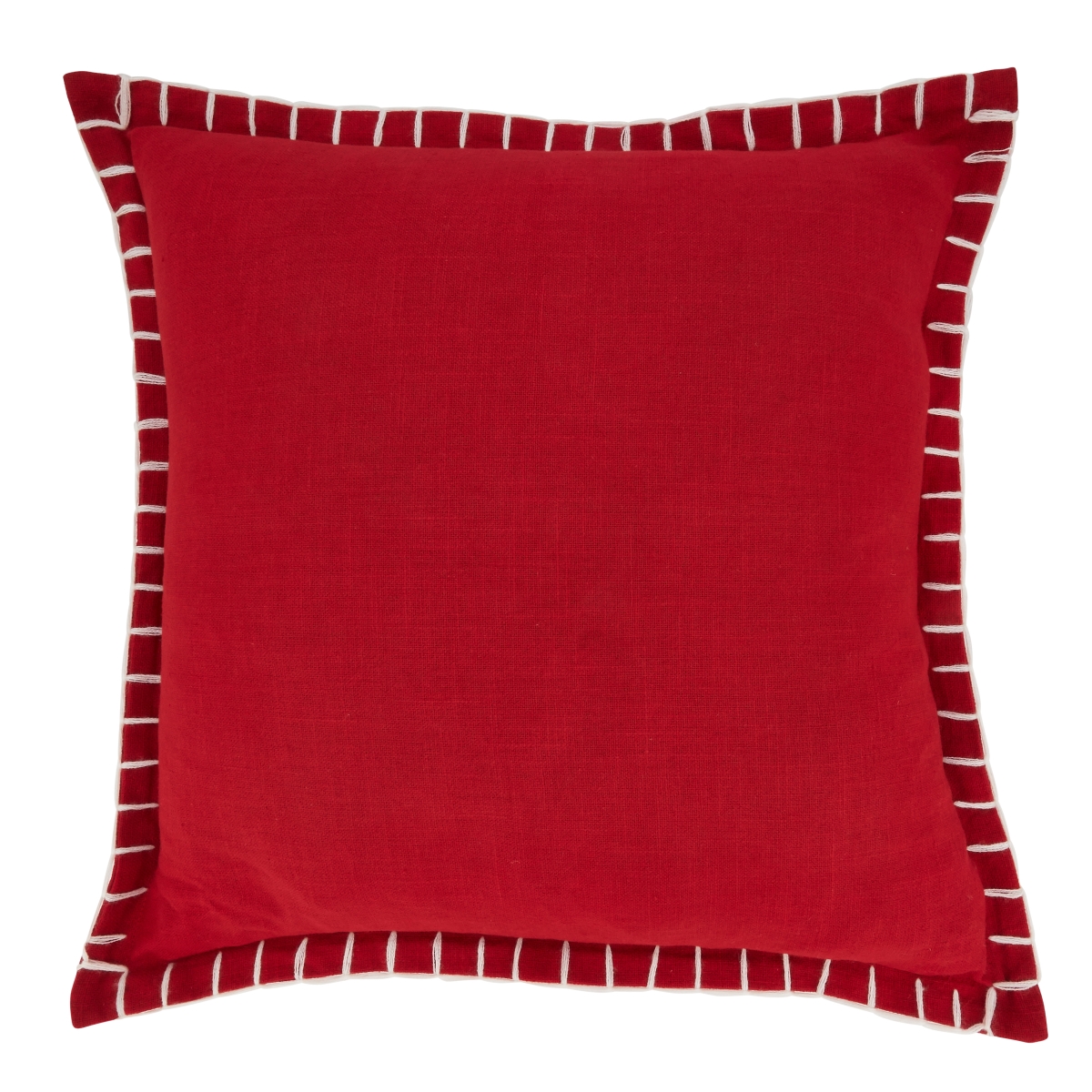 20 in. Classic Charm Chunky Whip Stitch Square Down Filled Throw Pillow, Red