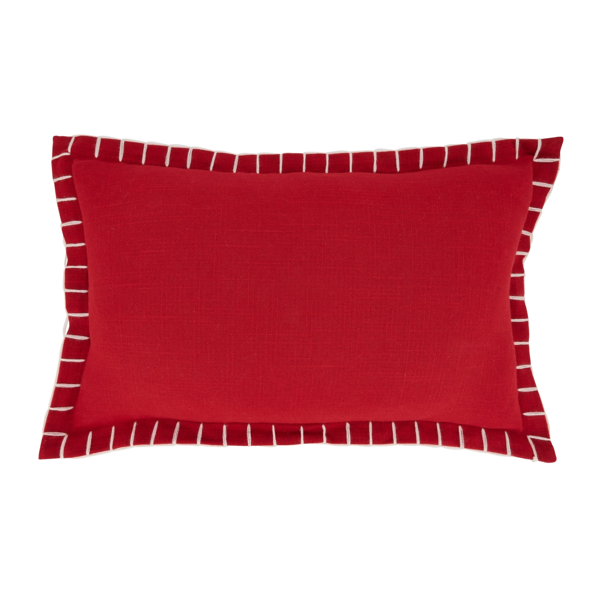 12 x 20 in. Classic Charm Chunky Whip Stitch Oblong Poly Filled Throw Pillow, Red
