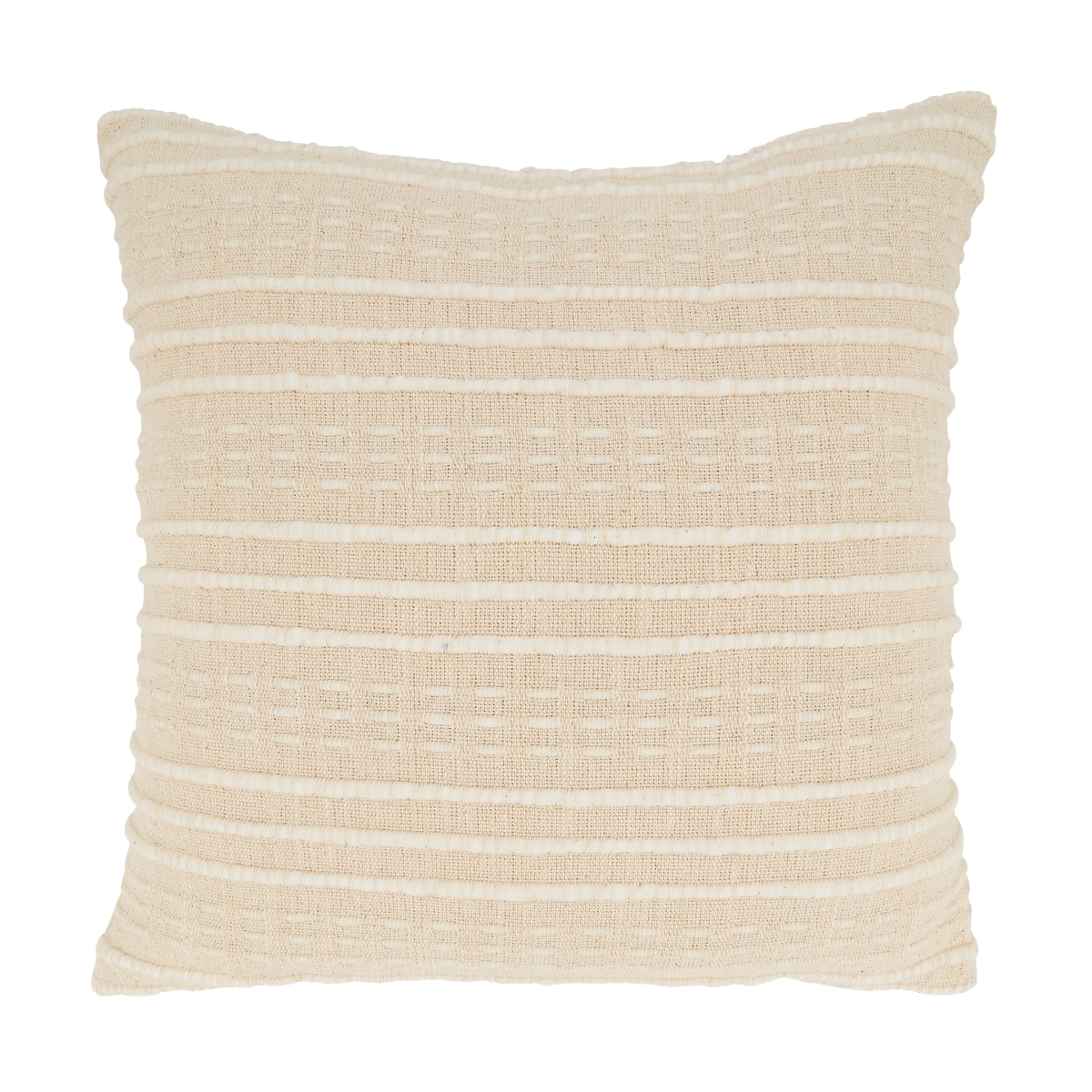 20 in. Woven Wonder Stripe Square Poly Filled Throw Pillow, Natural
