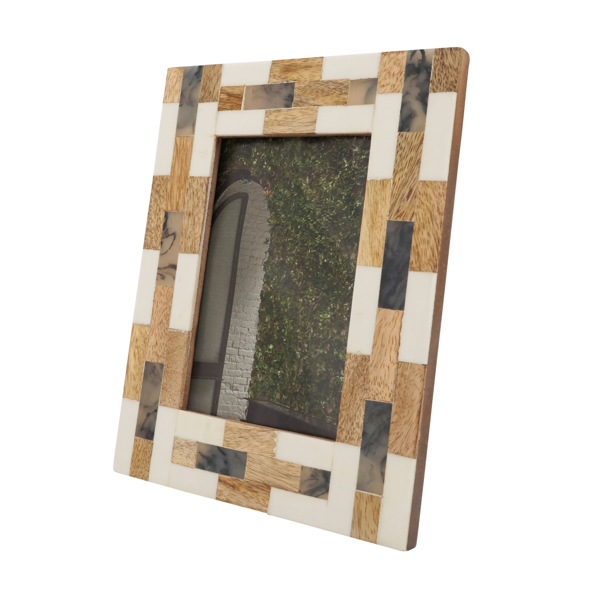 5 x 7 in. Modern Geometric Wood Photo Frame, Natural