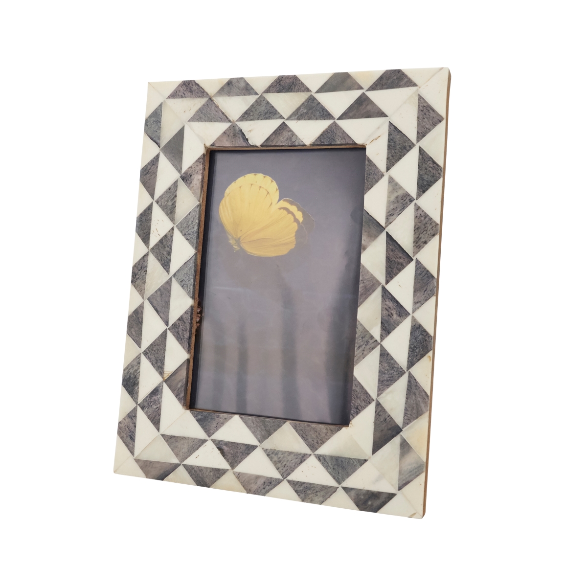 4 x 6 in. Modern Geometric Photo Frame, Grey