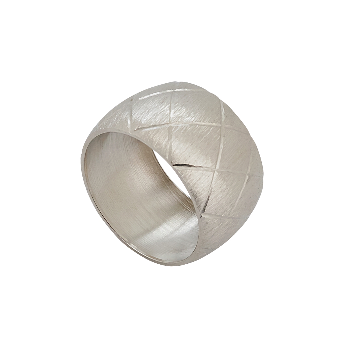 Picture of Saro Lifestyle NR642.S Harlequin Napkin Rings, Silver - Set of 4