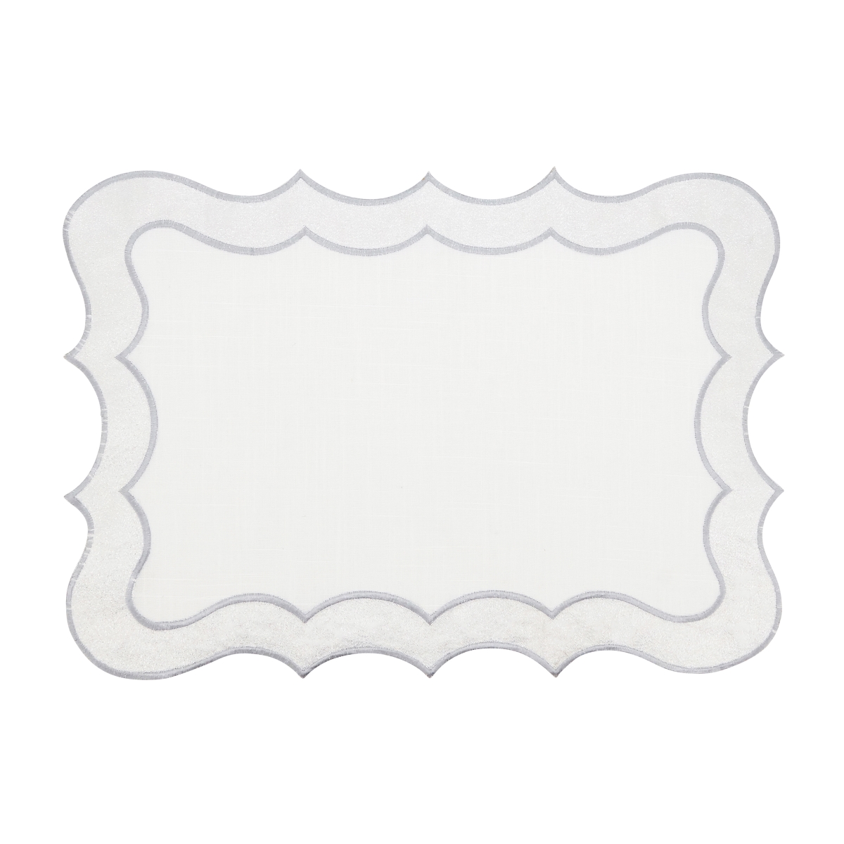 Picture of Saro Lifestyle 3002.S1420B 14 x 20 in. Elegant Scallop Edge Oblong Placemat, Silver - Set of 4