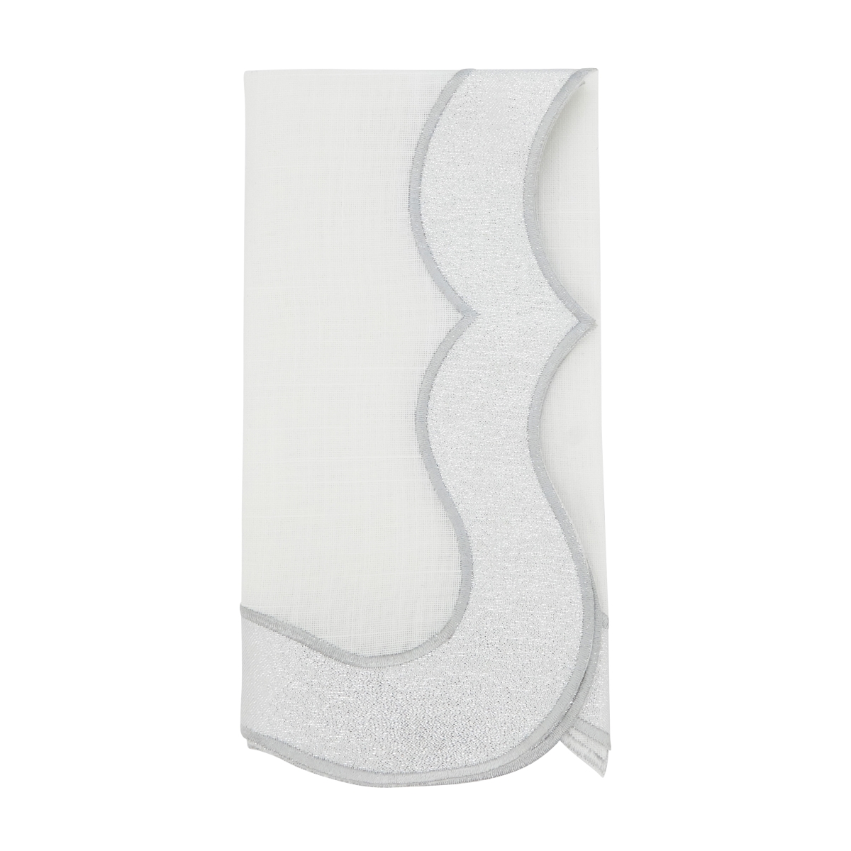 Picture of Saro Lifestyle 3002.S20S 20 in. Elegant Shimmer Table Square Napkin, Silver - Set of 4