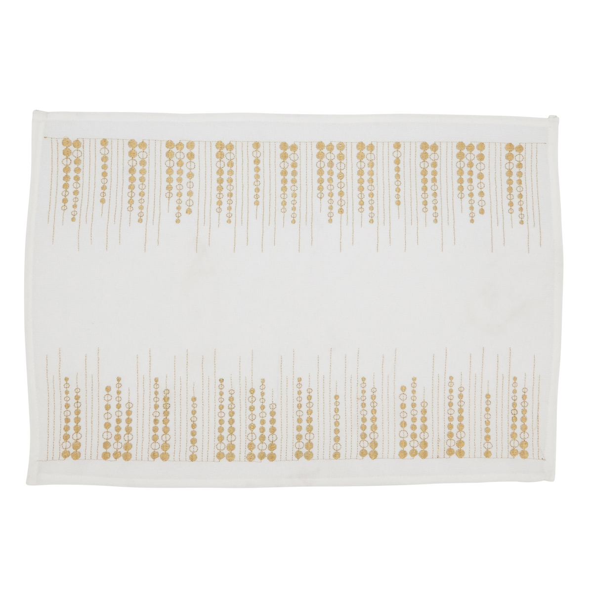 Picture of Saro Lifestyle 6575.GL1420B 14 x 20 in. Handcrafted Embroidered Dots Oblong Placemat, Gold - Set of 4