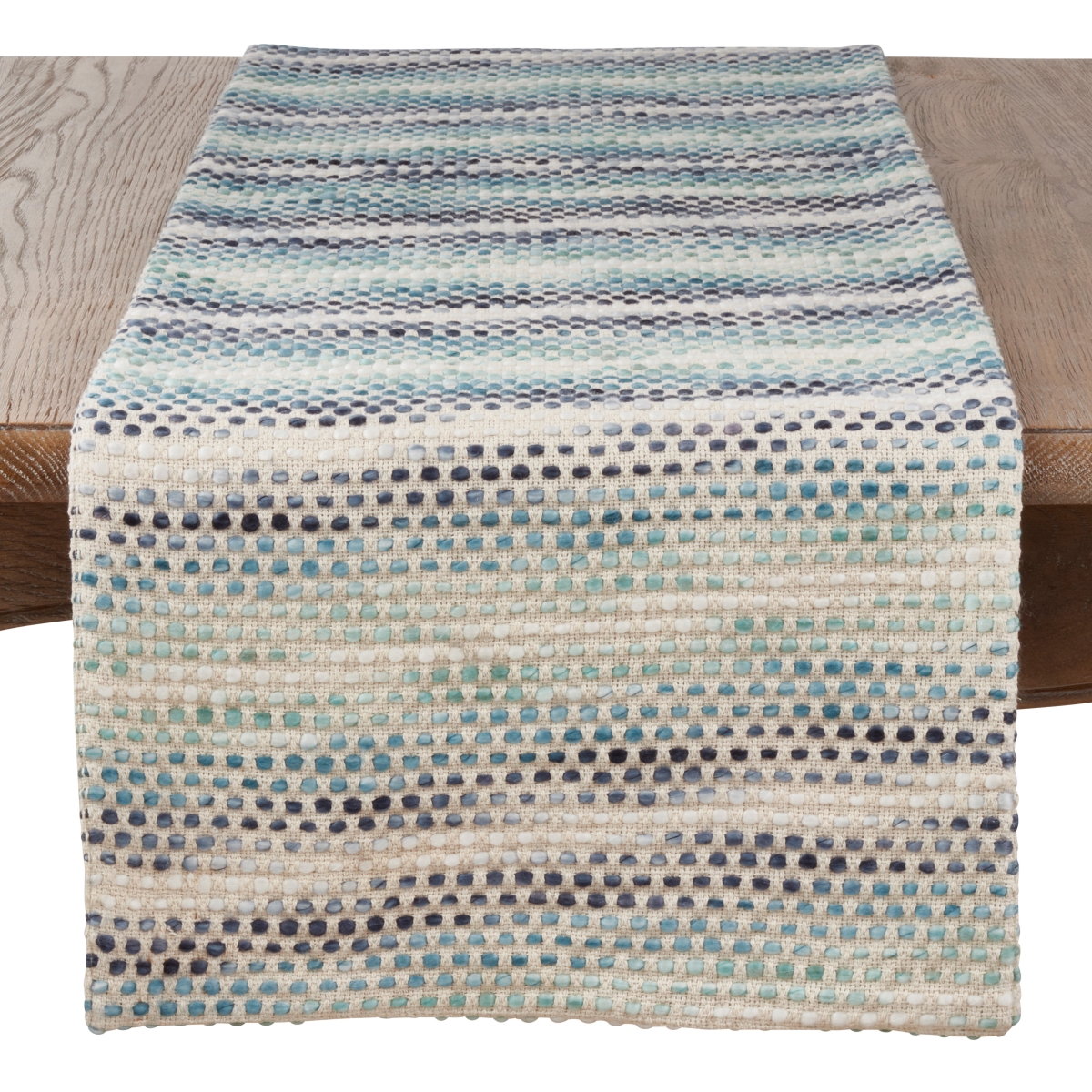 SARO 1829.BL1672B 16 x 72 in. Rectangular Woven Table Runner with Confetti Design - Blue