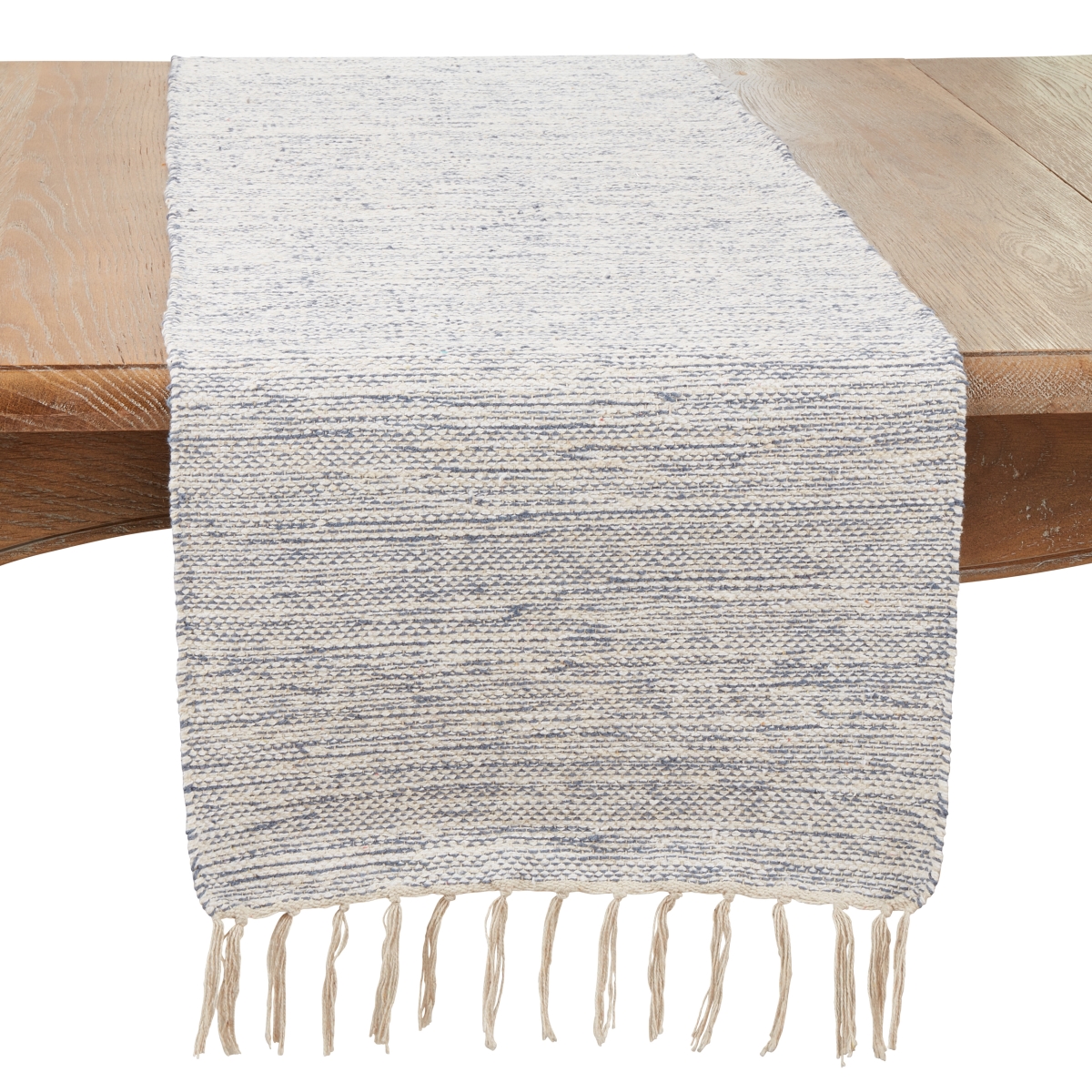 Picture of Saro Lifestyle 7860.BL1672B 16 x 72 in. Boho Handloom Oblong Table Runner with Tassel Accents, Blue
