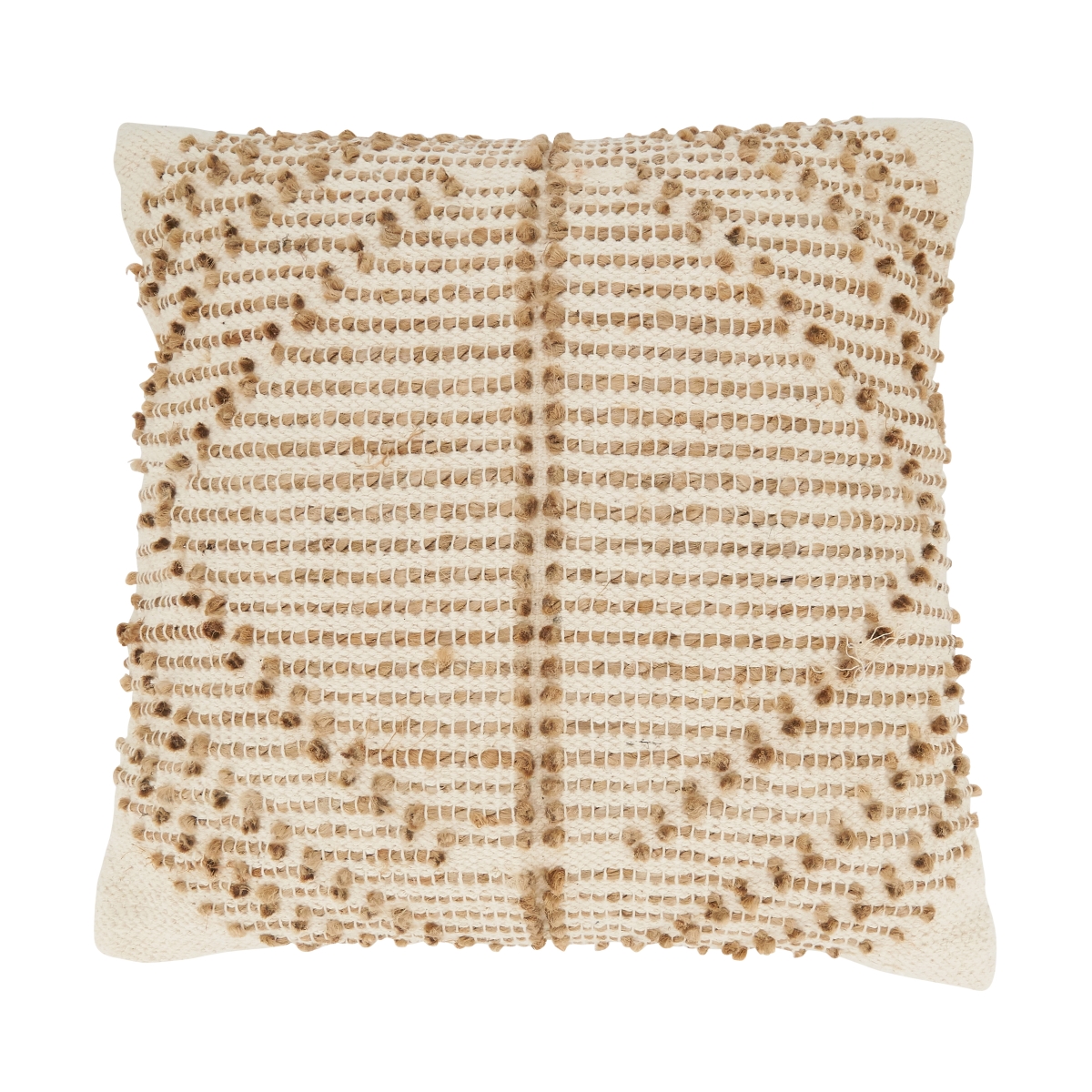 18 in. Woven Elegance Diamond Square Down Filled Throw Pillow, Natural