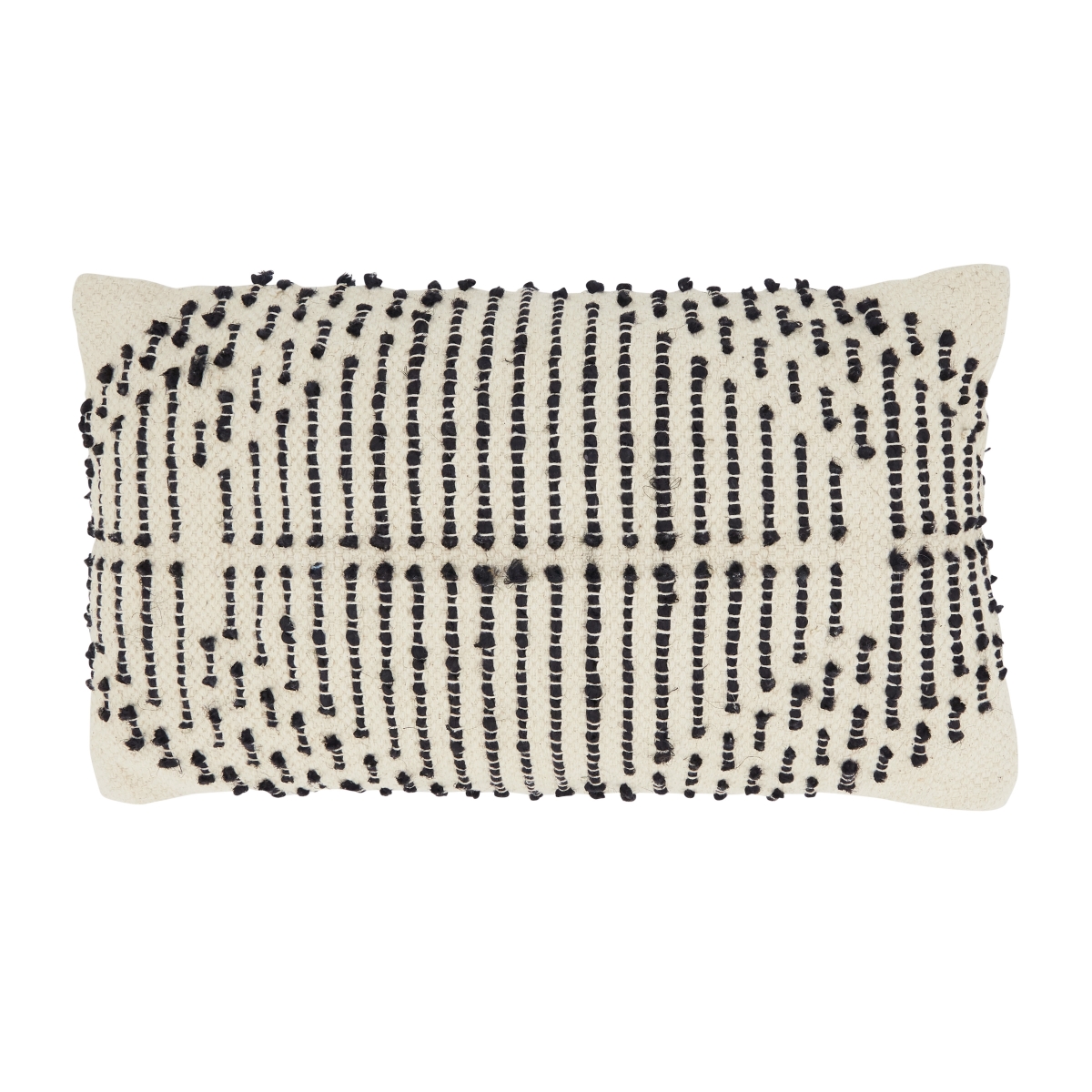 14 x 20 in. Woven Elegance Diamond Oblong Poly Filled Throw Pillow, Black