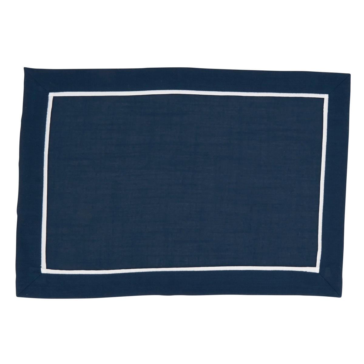 Picture of Saro Lifestyle 13257.NB1319B 13 x 19 in. Classic Border Design Oblong Placemats, Navy Blue - Set of 4